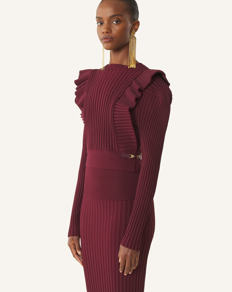 RED VISCOSE BIB SWEATER 4
