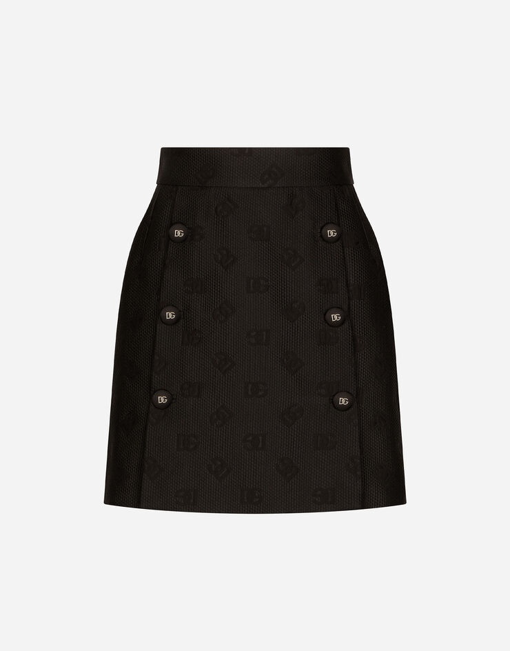 Jacquard miniskirt with all-over DG logo - 1