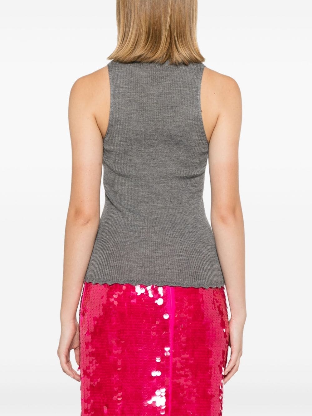 floral-appliquÃ© knitted tank top - 4