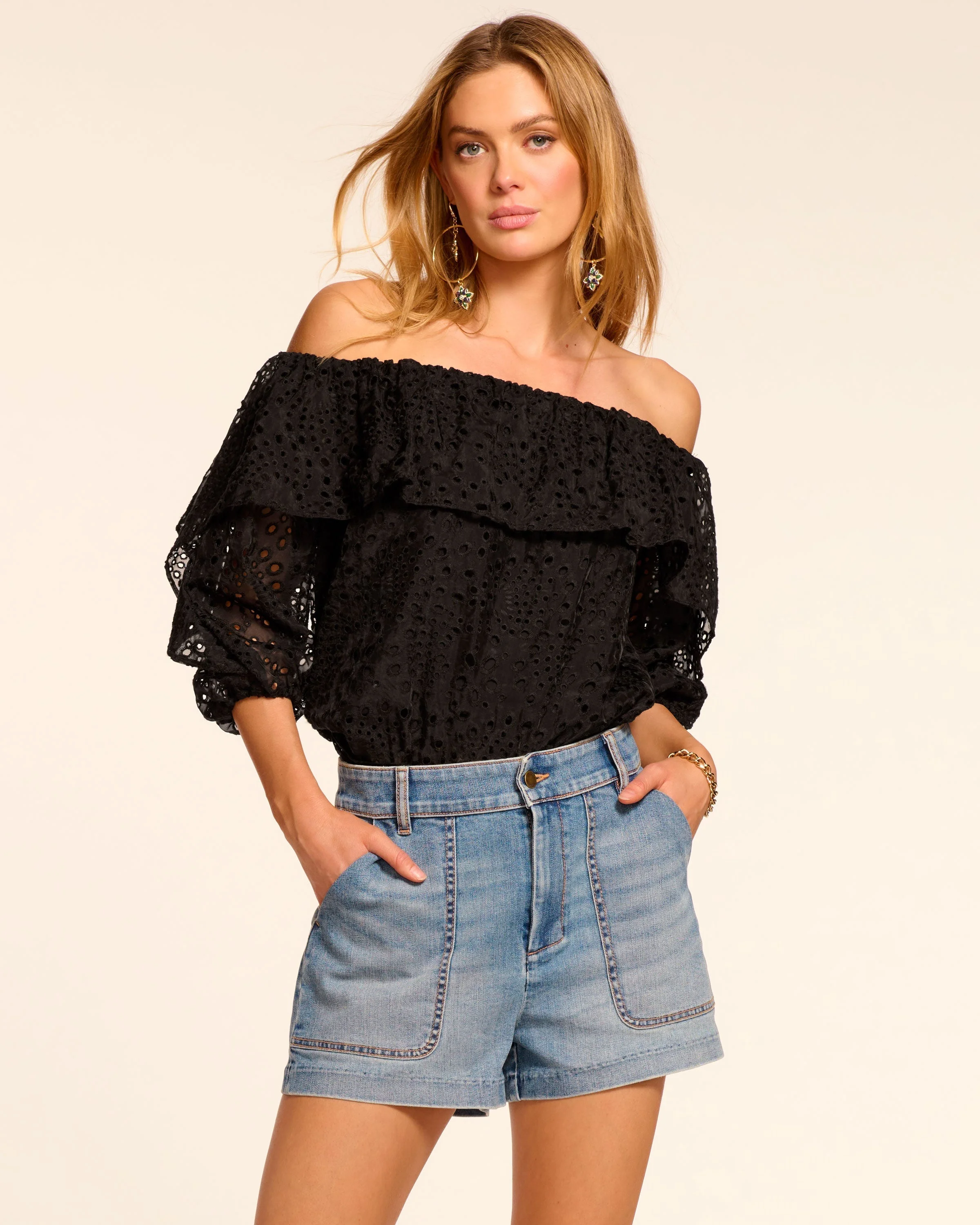 Hilary High Waisted Denim Mini Short - 1