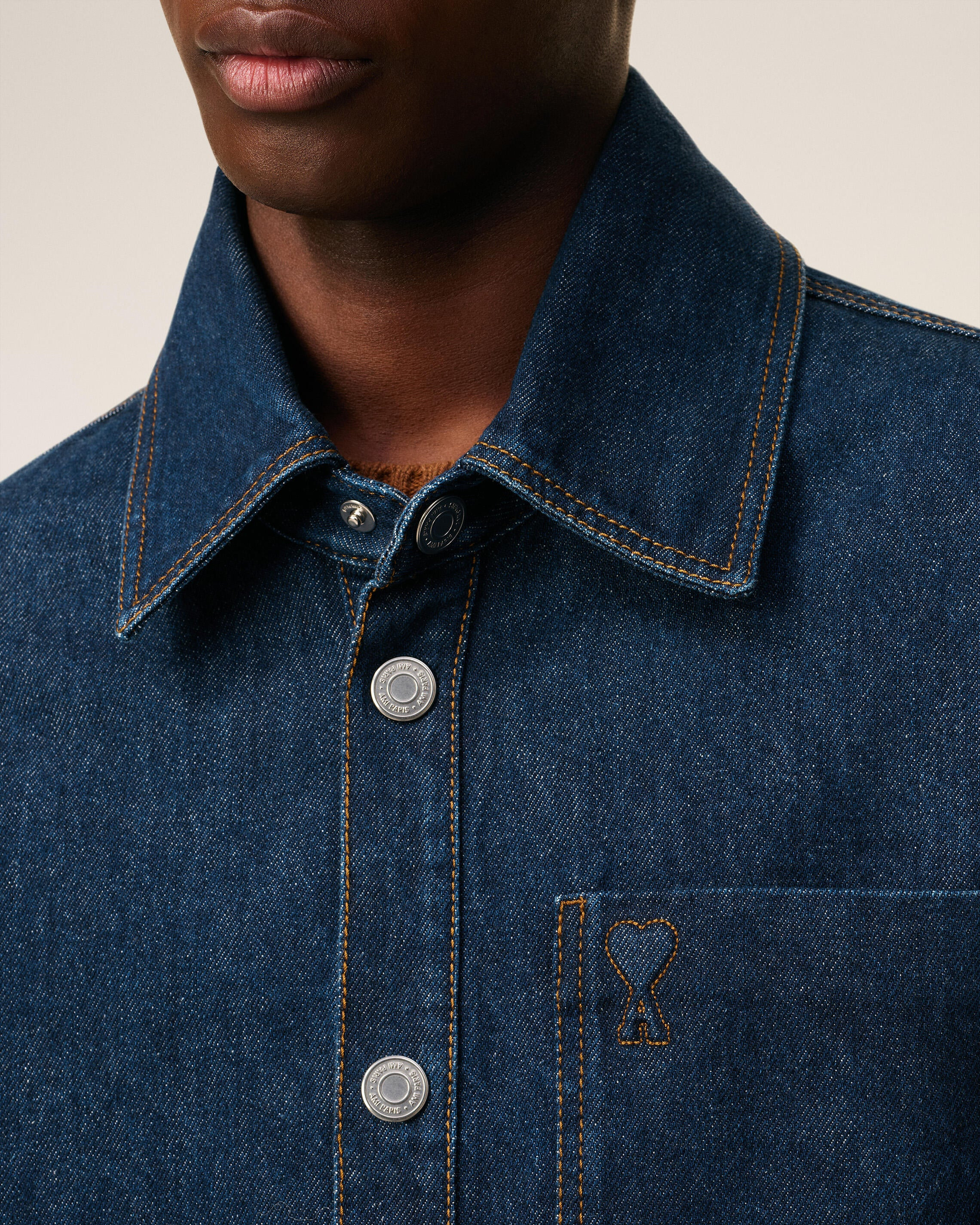 BLUE COTTON AMI DE COEUR OVERSHIRT - 4