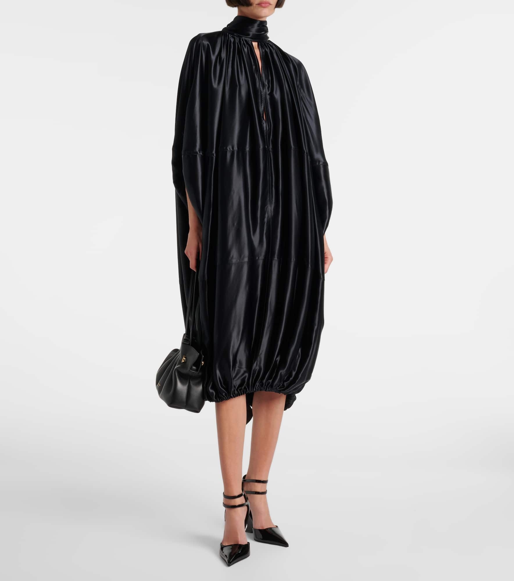Satin midi dress - 2