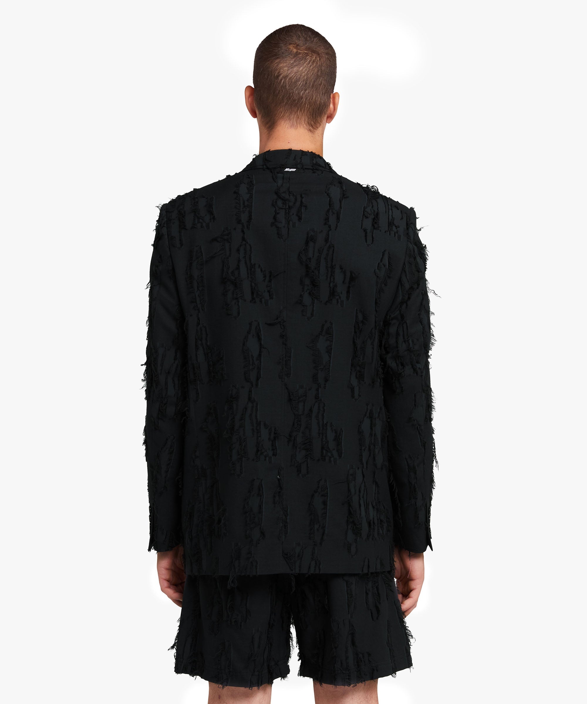 Jacquard fil coupè double-breasted jacket - 3