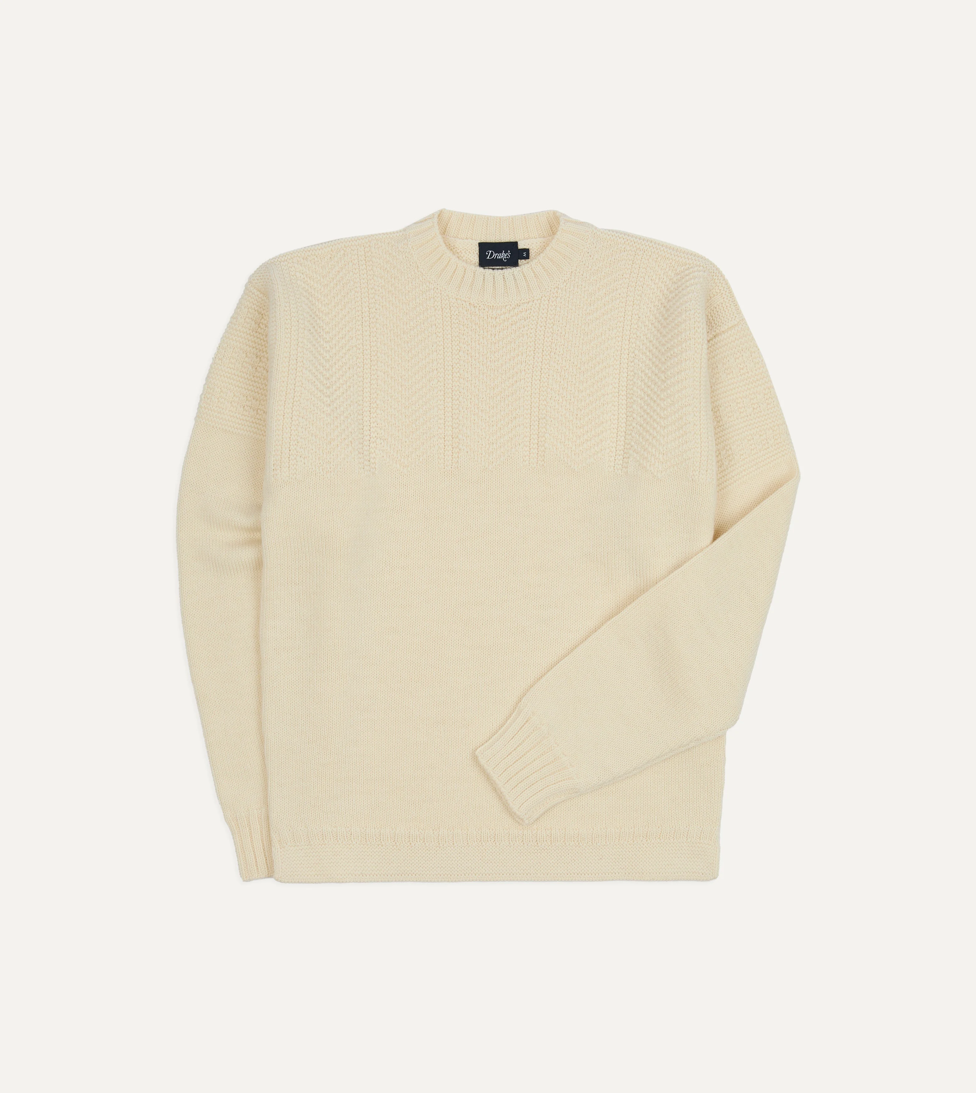 Ecru Wool Guernsey Jumper - 1