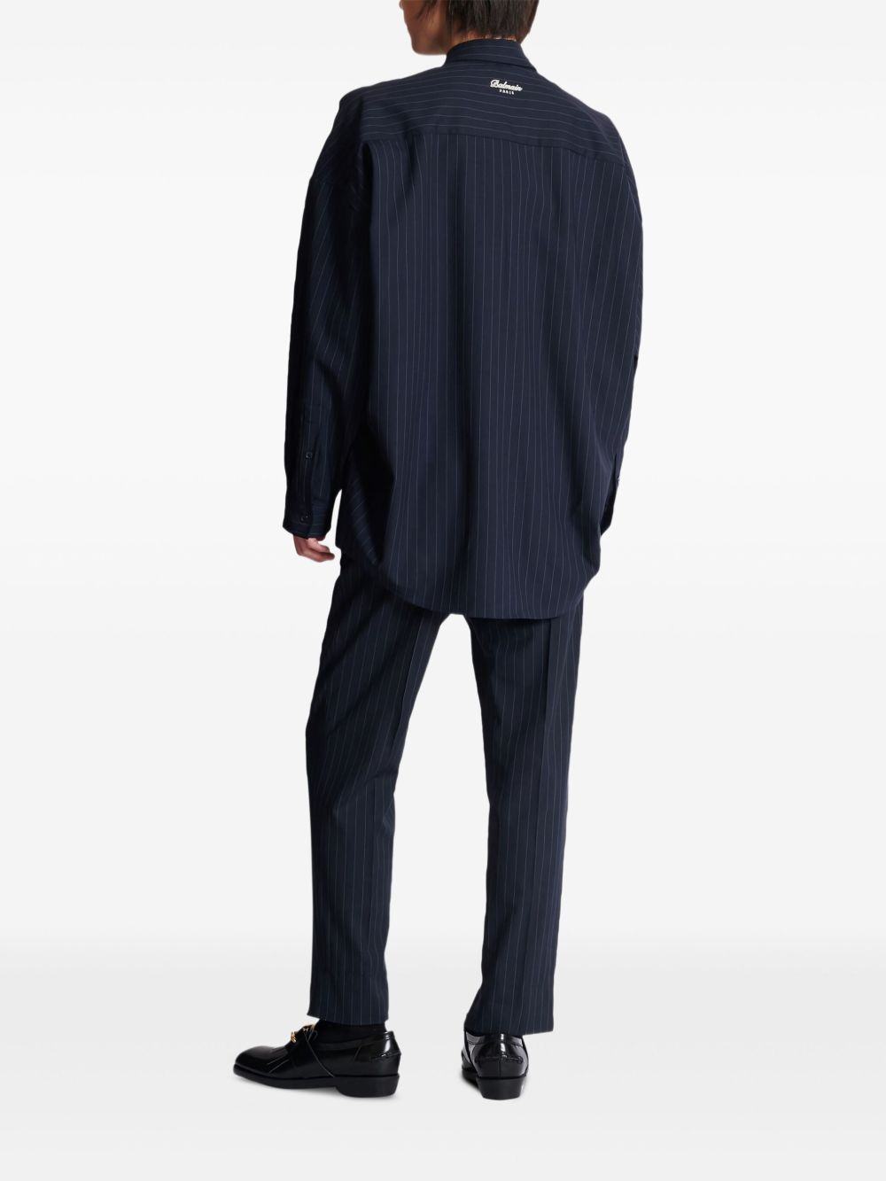 pinstripe emblem shirt - 4