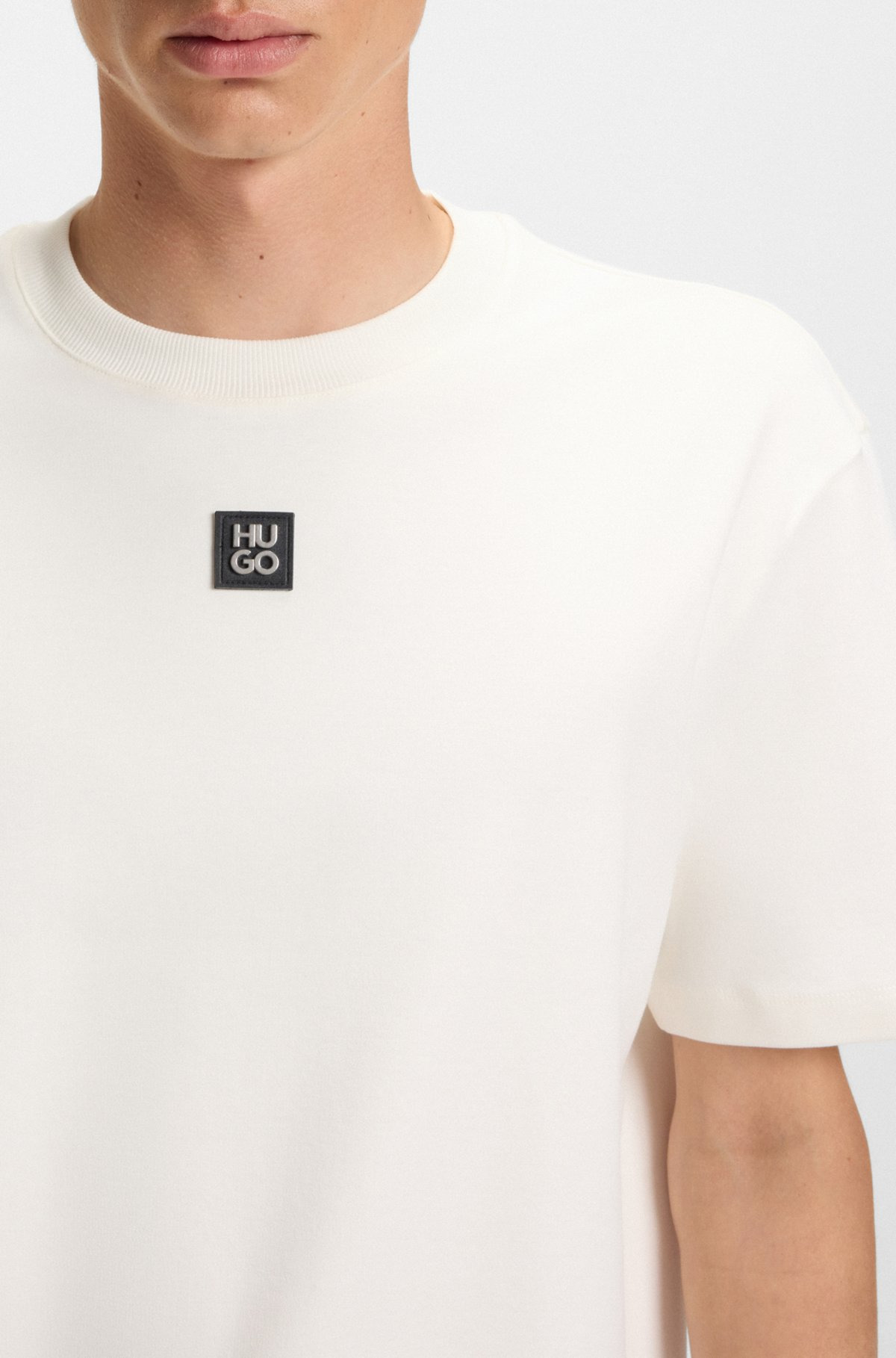 INTERLOCK-COTTON REGULAR-FIT T-SHIRT WITH STACKED LOGO - 3
