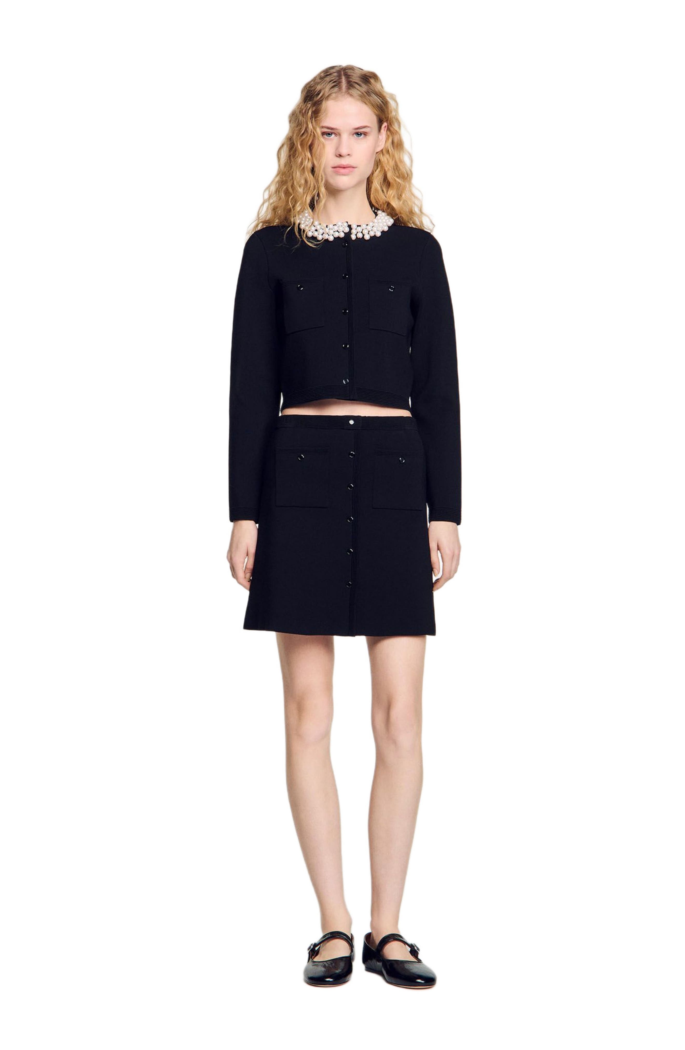 SANDRO Short knit skirt in Black at Nordstrom - 3