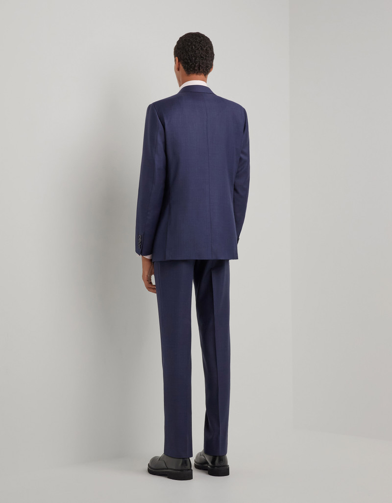 LIGHT BLUE DENIM-EFFECT WOOL REGULAR-FIT SUIT 143
