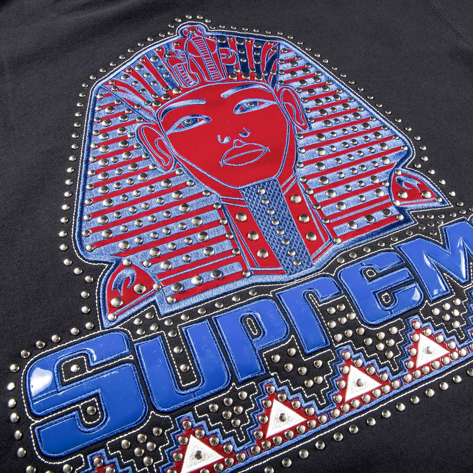 Supreme Pharaoh Studded Hooded Sweatshirt 'Black' - 3