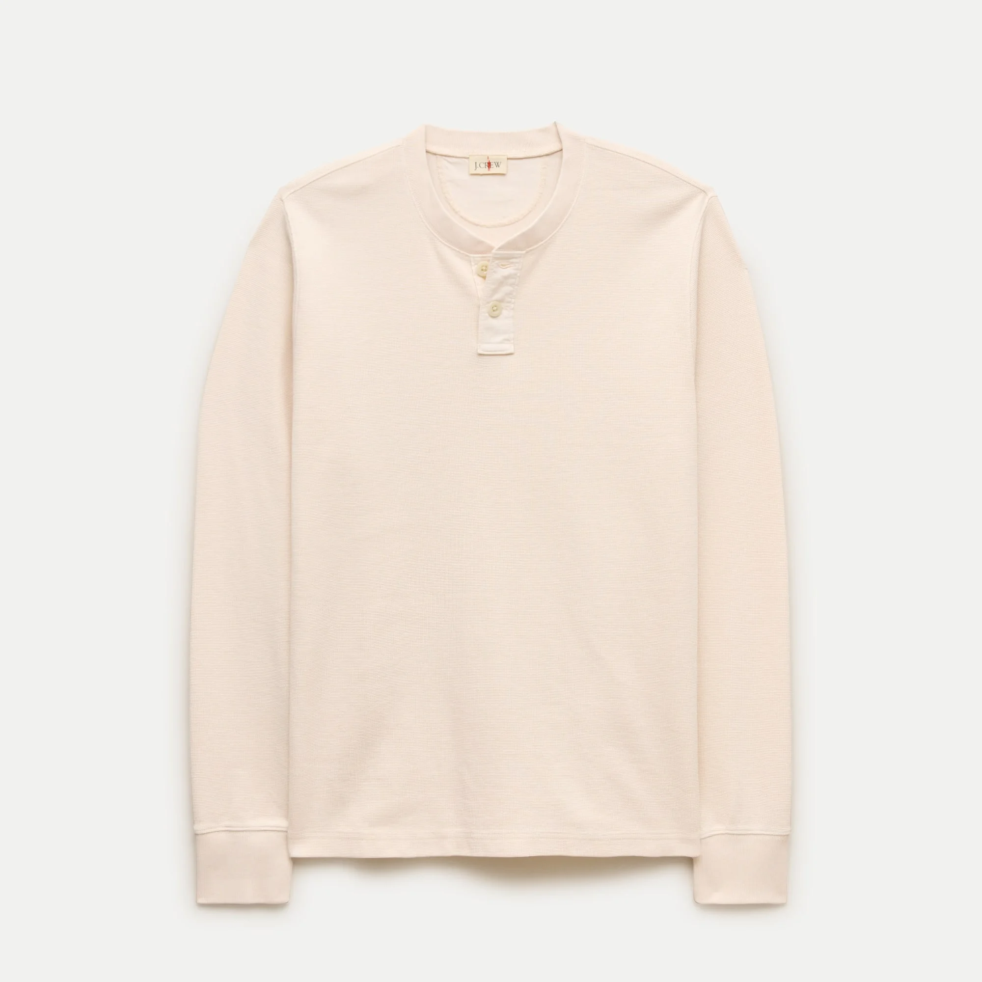 Summerweight waffle-knit cotton henley - 1