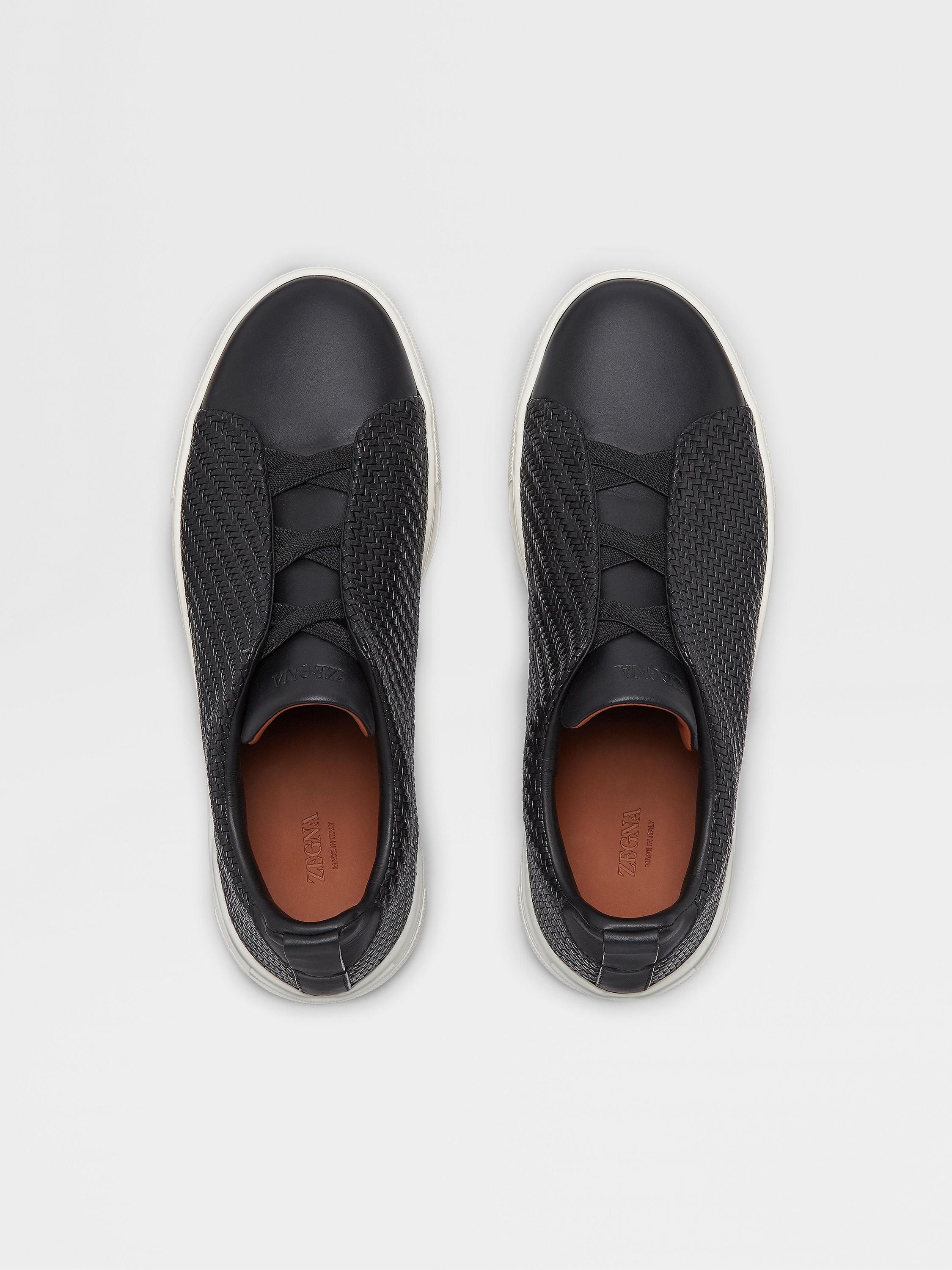 BLACK PELLETESSUTA™ LEATHER TRIPLE STITCH™ SNEAKERS - 3