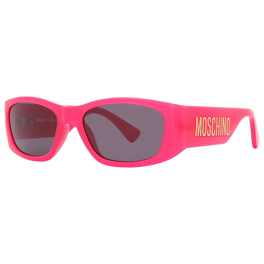 Moschino Grey Rectangular Ladies Sunglasses MOS145/S 0MU1/IR 55 - 3