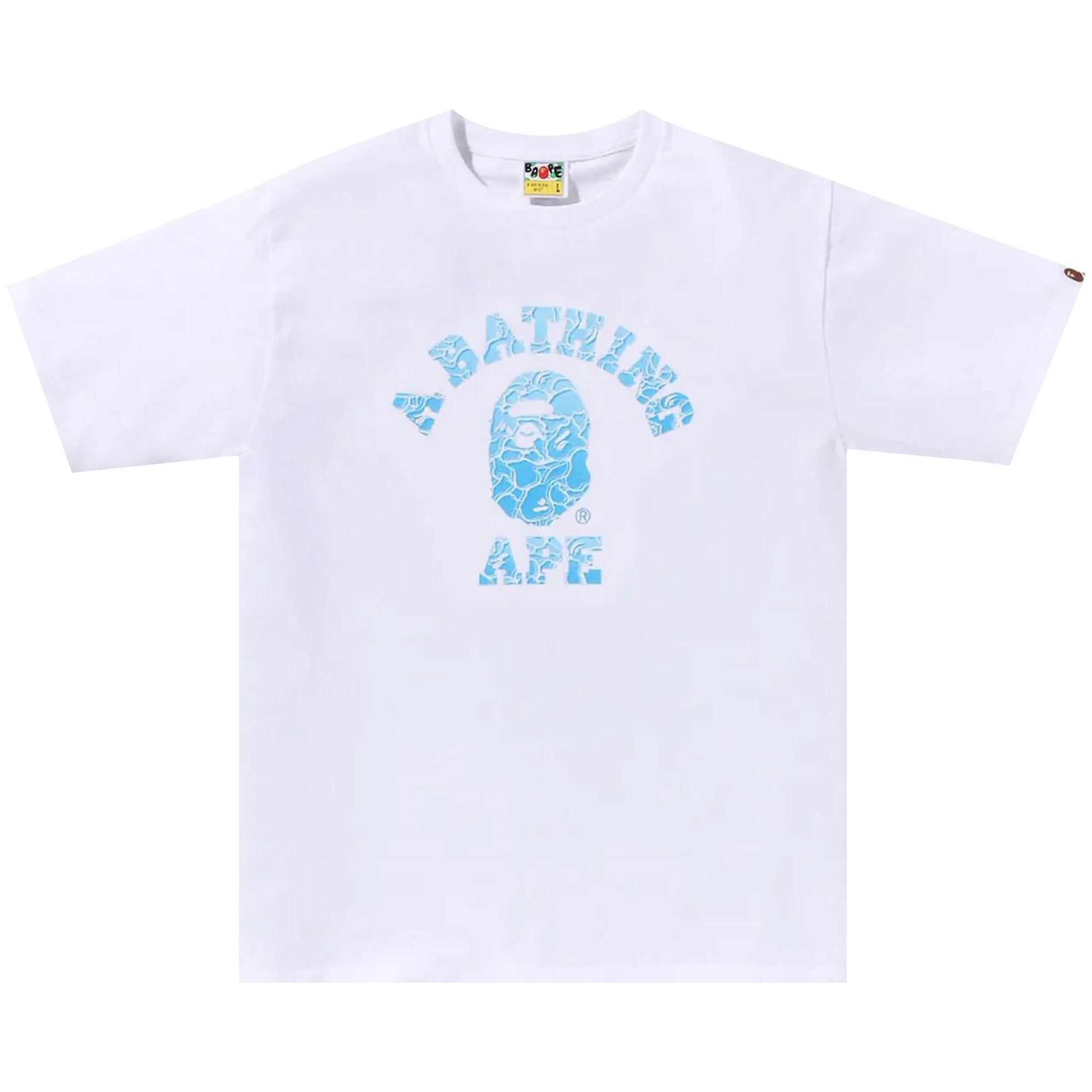 BAPE ABC Sea Surface Camo College Tee 'White' - 1