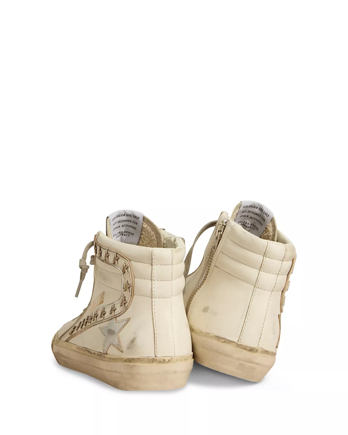 Women's Slide Studded Leather High Top Sneakers - 3