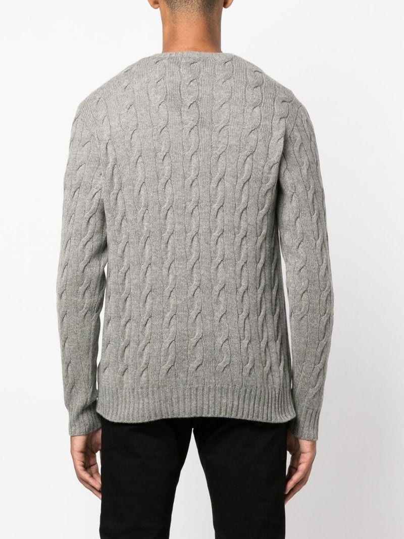 cable-knit long-sleeved sweater - 5