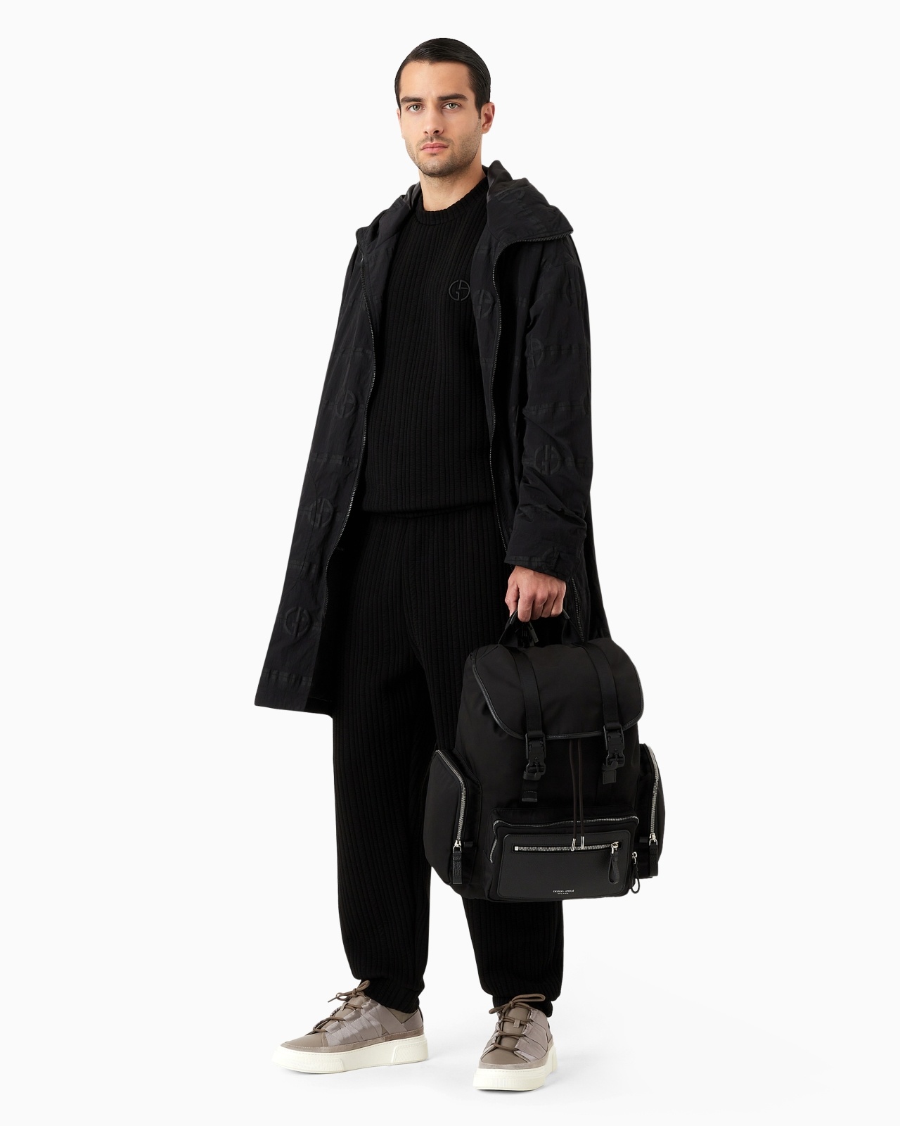RECYCLED-NYLON AND PEBBLED-LEATHER BACKPACK ASV - 6