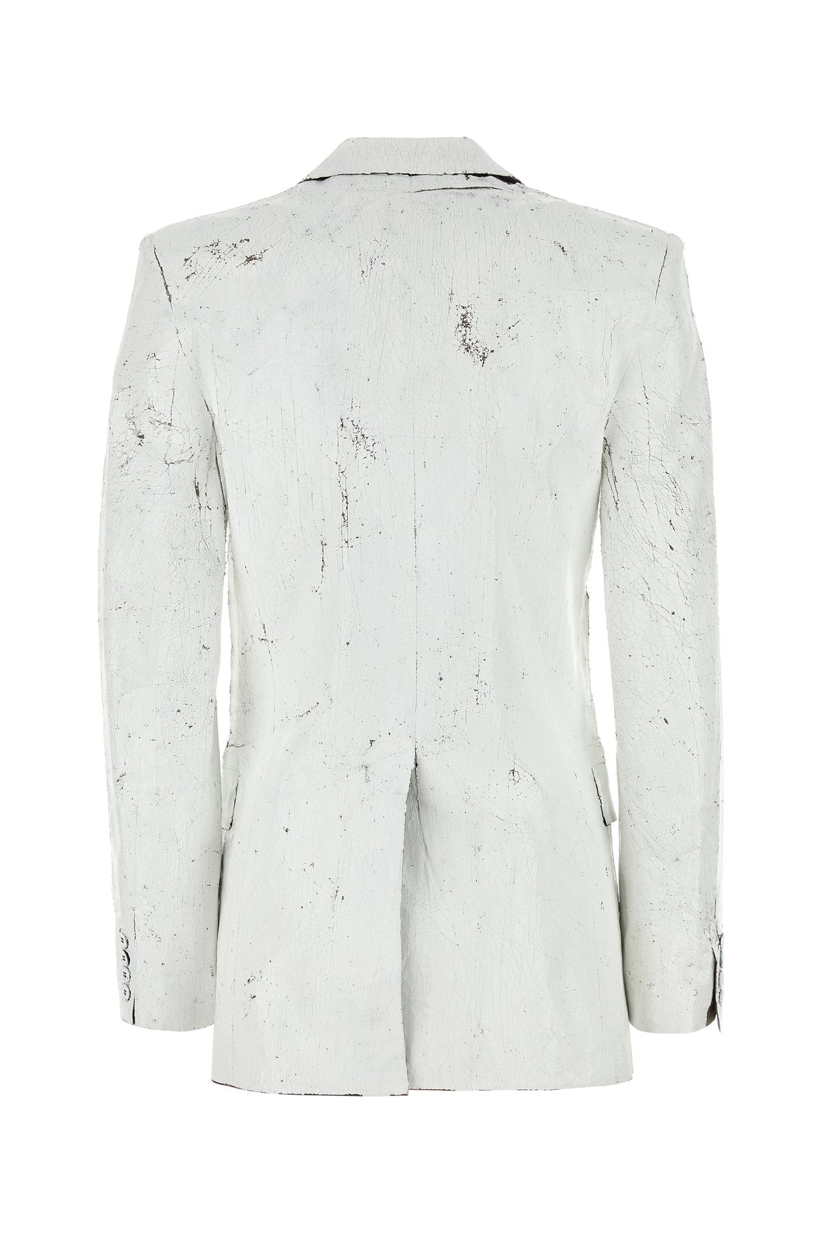 White stretch polyester blend blazer - 2