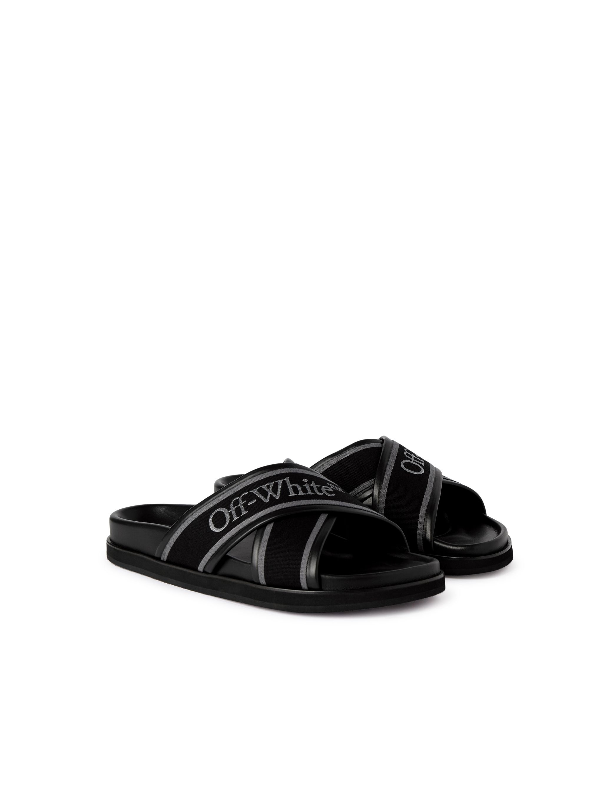 【OFF-WHITE】レザー クラウド◇オフスタンプ◇スライド Off-White Cloud Criss Cross Slider | REVERSIBLE