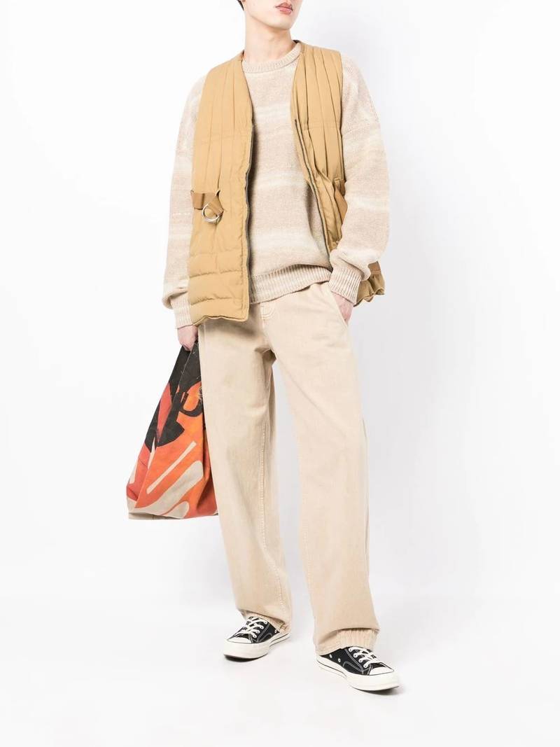 visvim padded belted v-neck gilet outlook