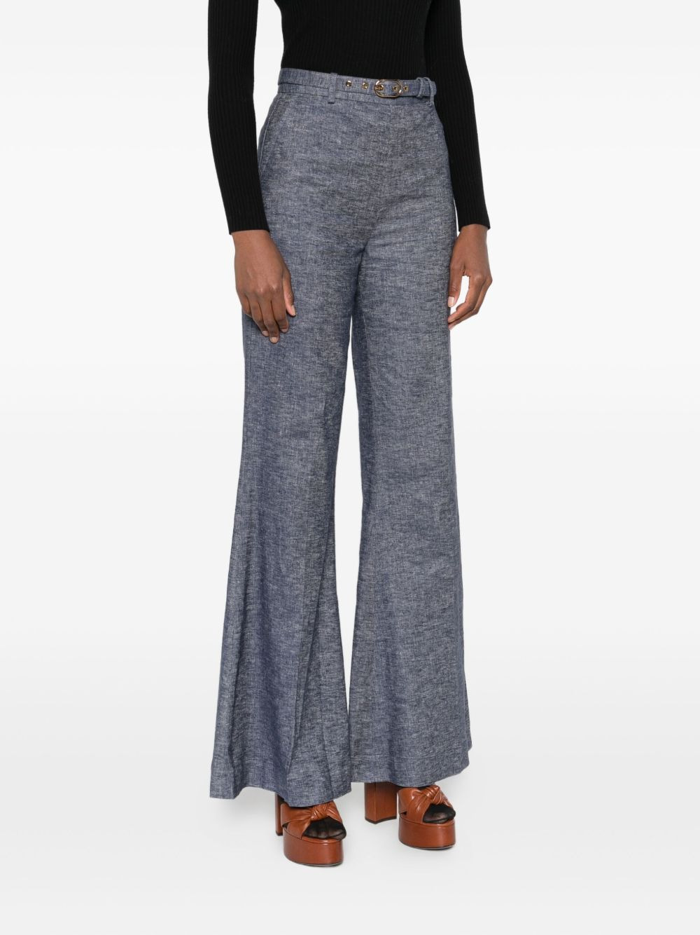 Hypnotic belted flared trousers - 3