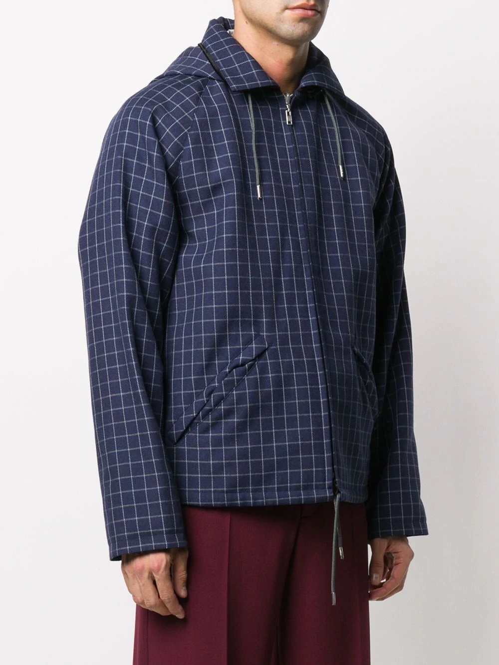 checked hooded jacket  - 3