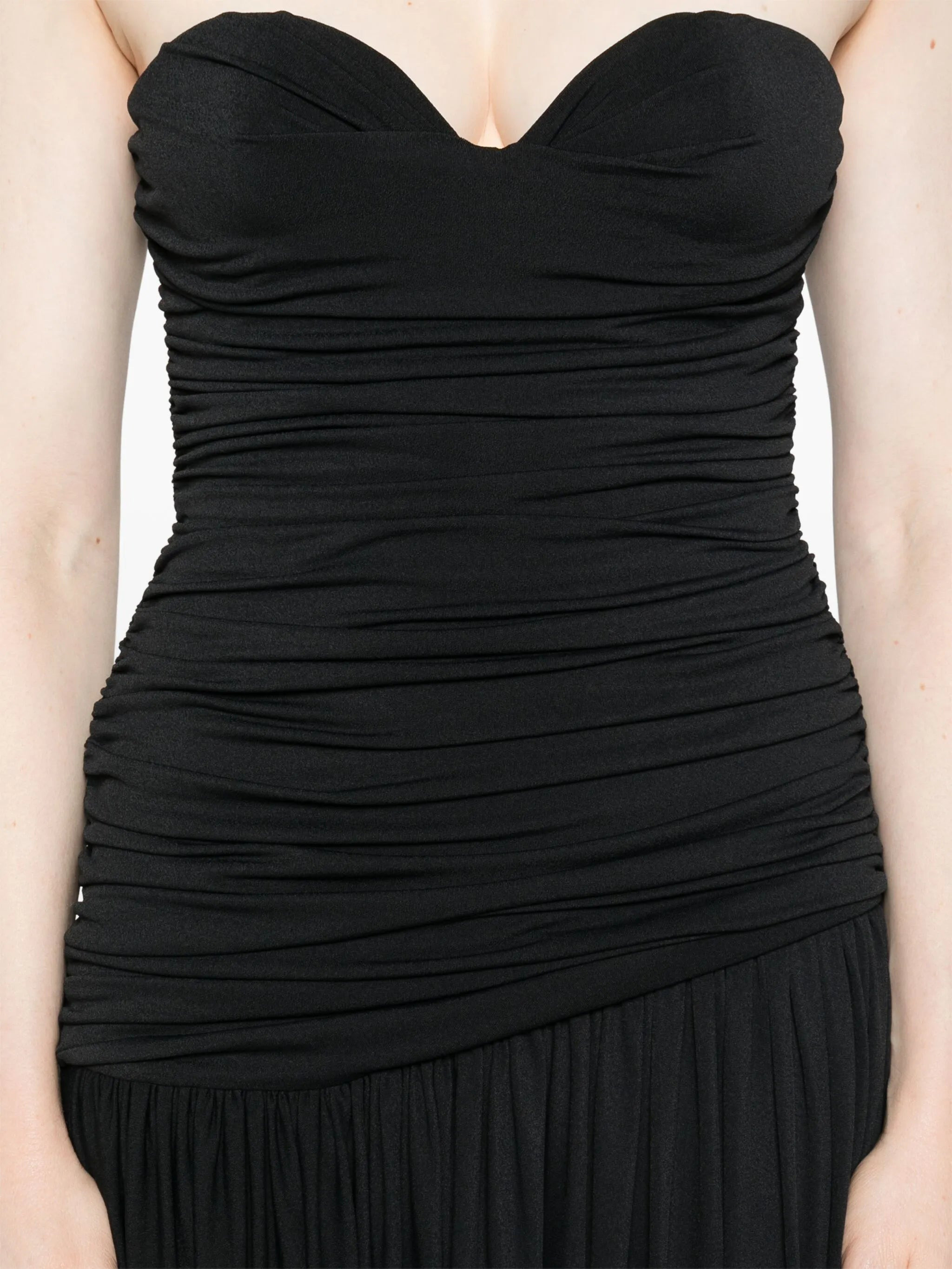 strapless draped dress - 5