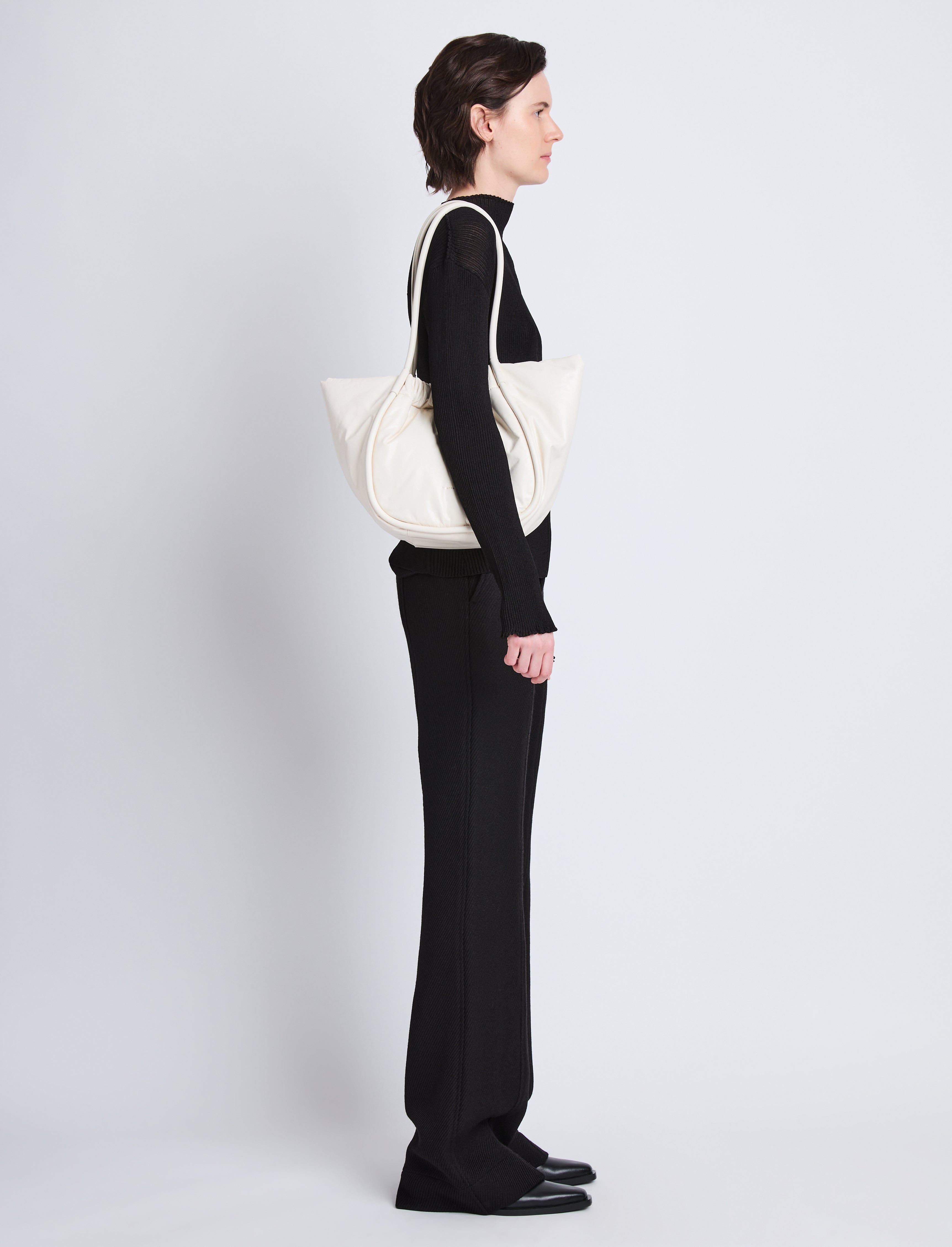 Large Ruched Tote in Puffy Nappa - 6
