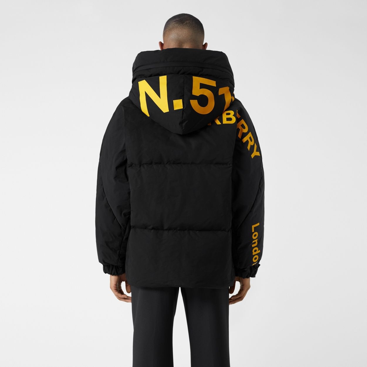 Horseferry Print Nylon Hooded Puffer Jacket - 4