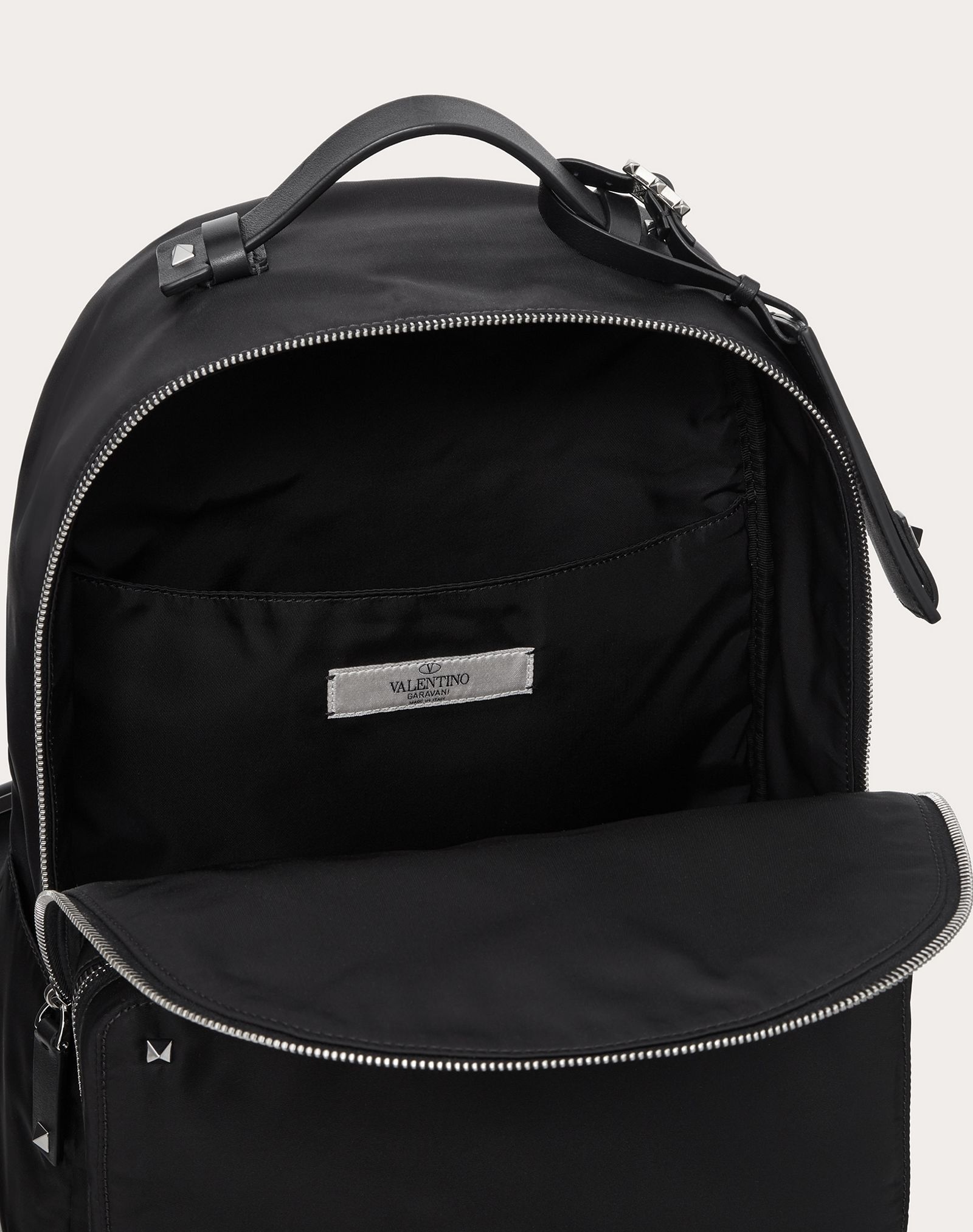 NYLON BACKPACK WITH VLTN RIBBON STRAPS - 4