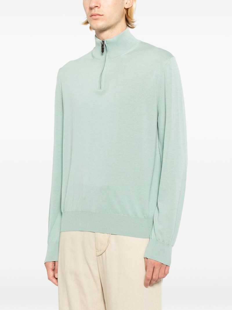 stand-collar zip-up sweater 3