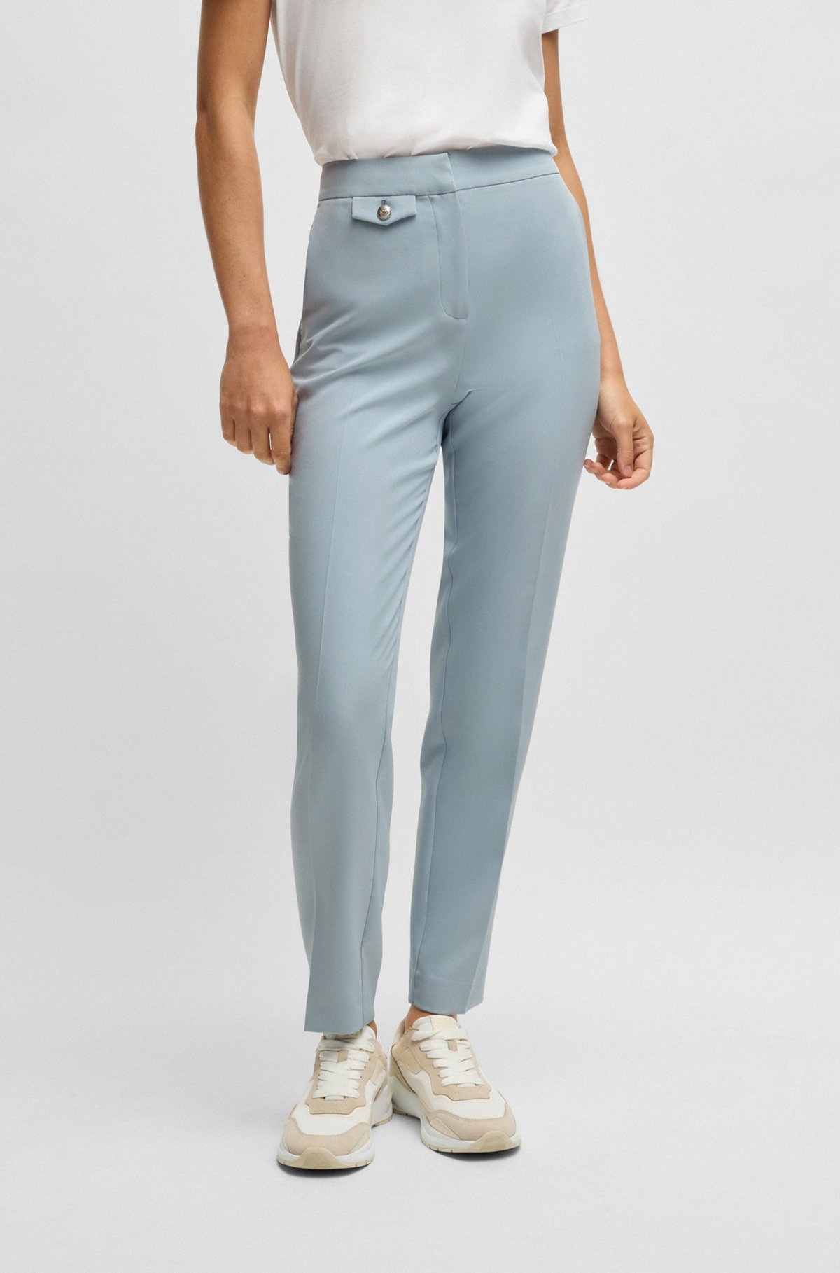 CREASE-FRONT CHINOS IN STRETCH SATIN - 2