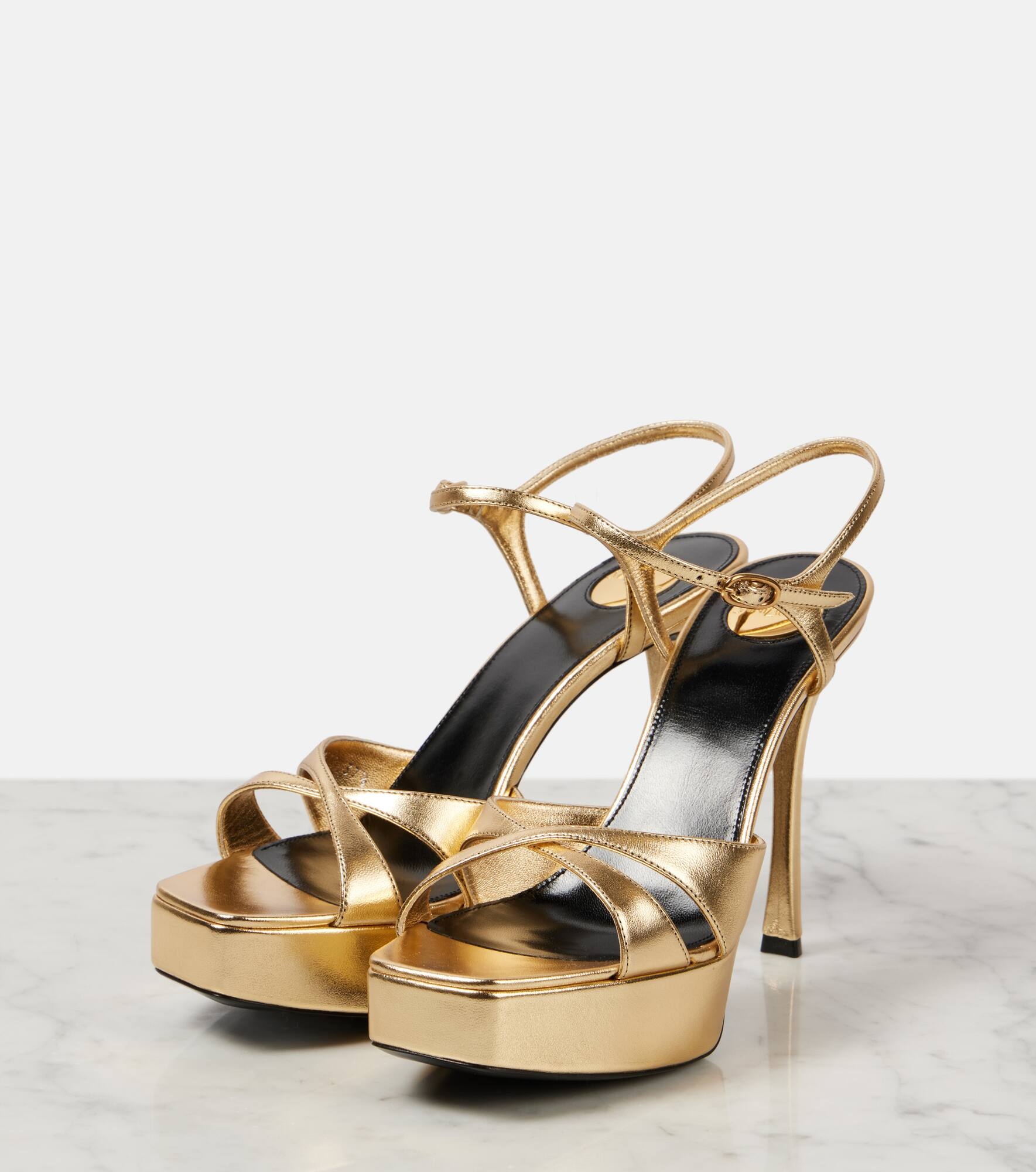 Debbie 85 metallic-leather platform sandals - 4