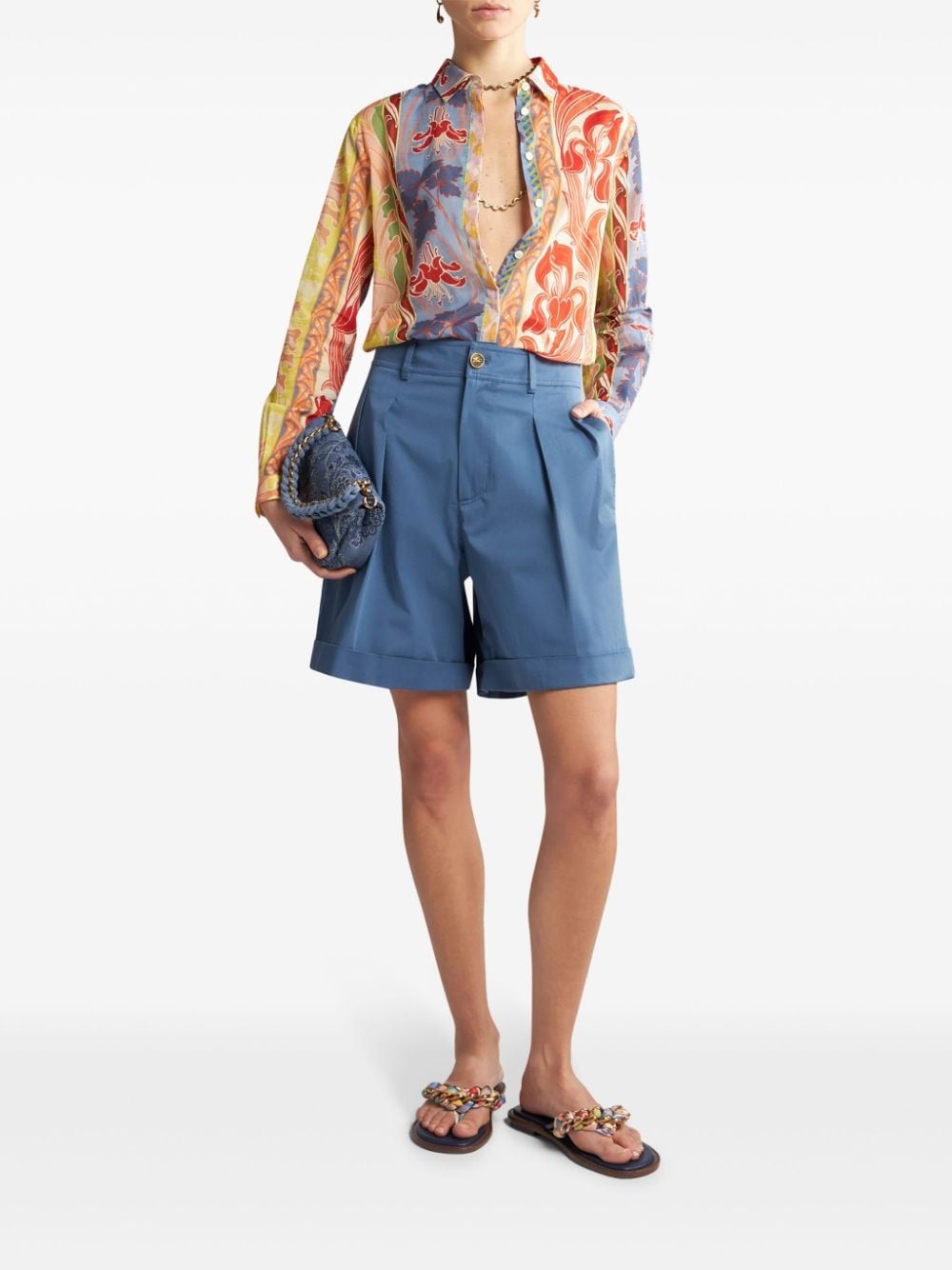 long printed cotton shirt - 2