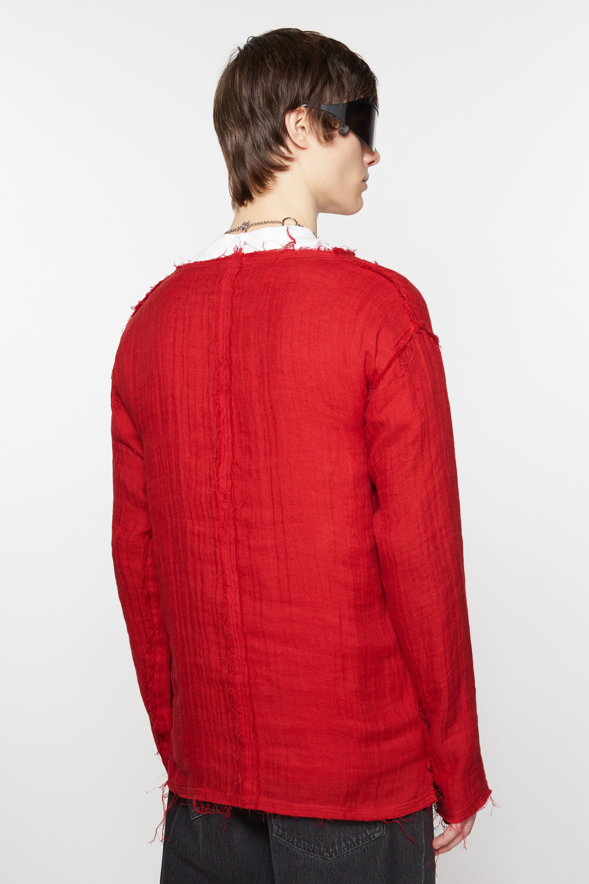 Crinkled sweater - Red - 3
