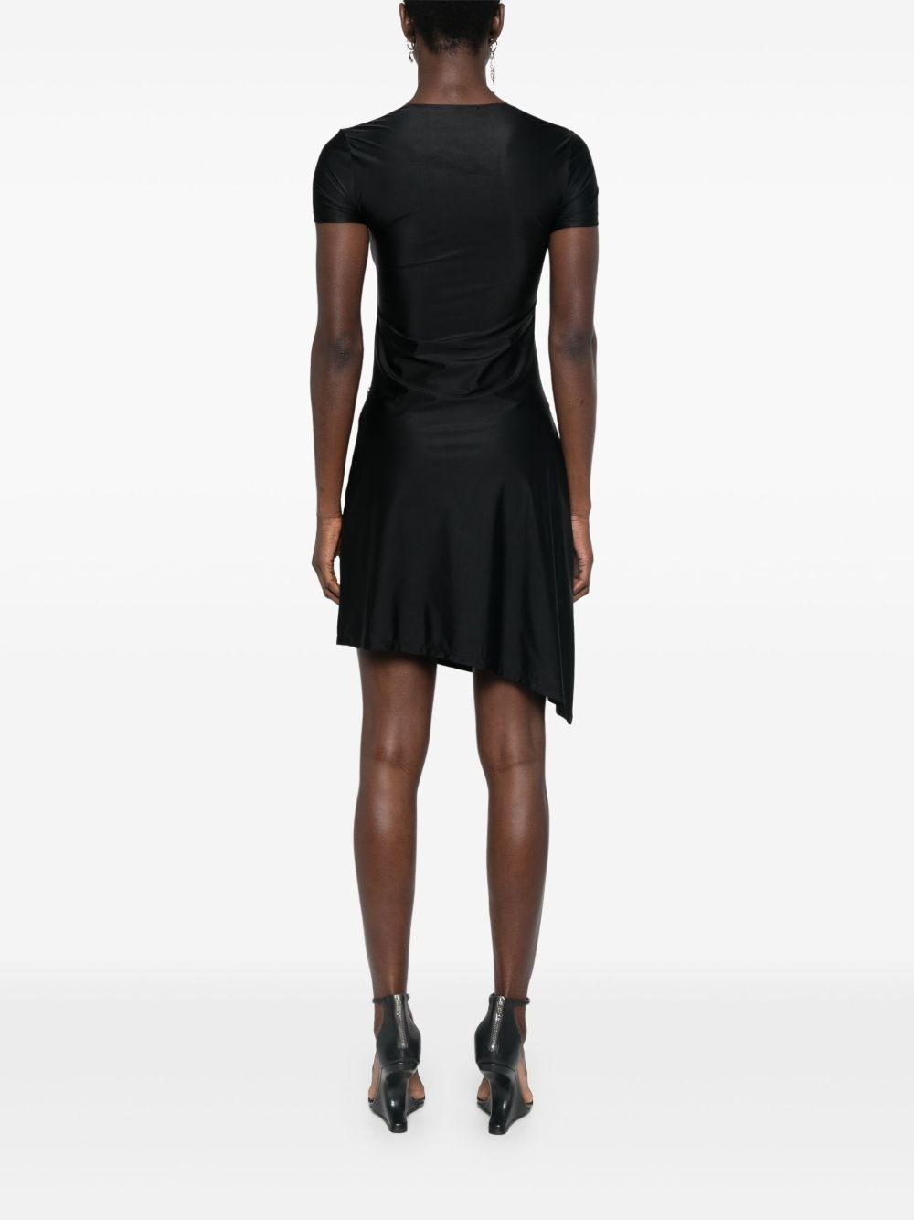 open-chest draped mini dress - 4