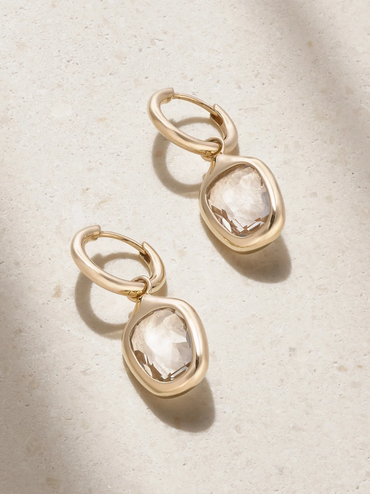 Orbit Prism 14-karat Recycled Gold Topaz Hoop Earrings - 1