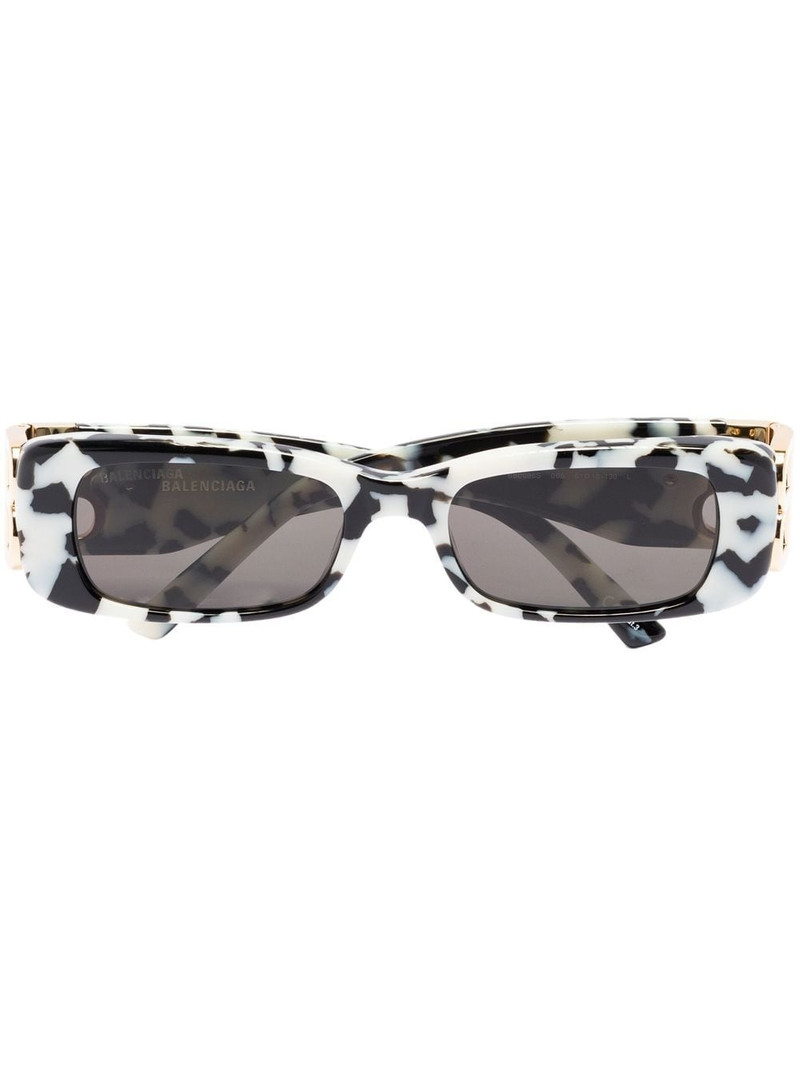 BALENCIAGA Dynasty Rectangle Sunglasses in White outlook