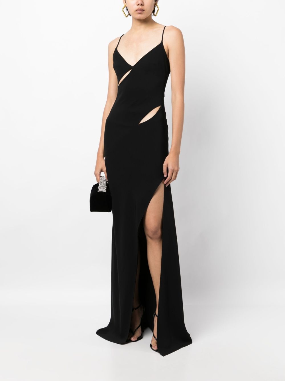 cut-out detail long slip dress - 2