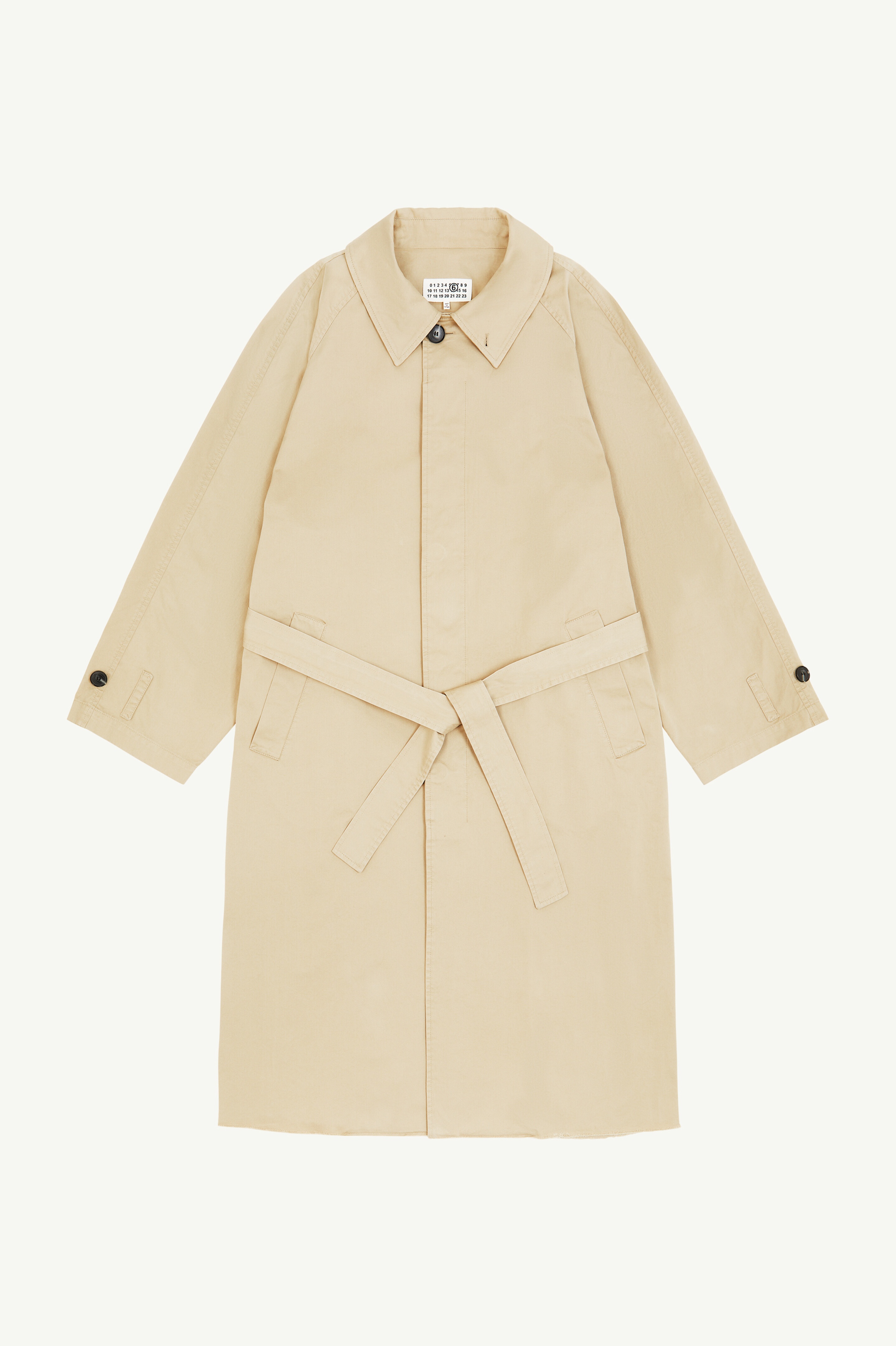 Raw Hem Trench Coat - 1