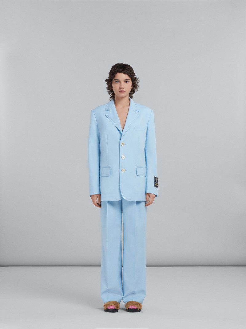 Marni LONG BLAZER IN LIGHT BLUE TROPICAL WOOL outlook
