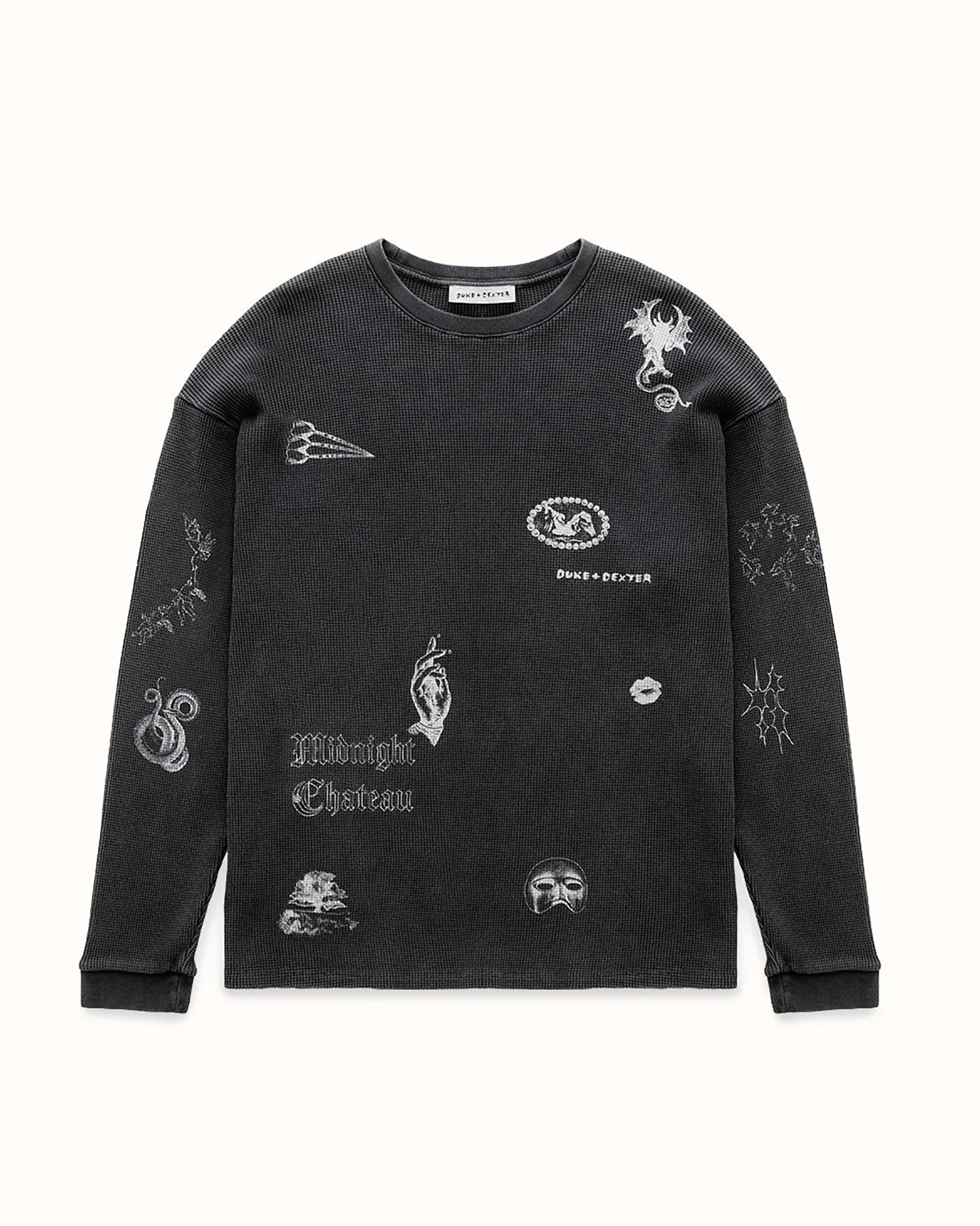 MC Sketch Washed Grey Waffle Top - 1