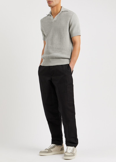 Oliver Spencer Penhale pointelle-knit cotton polo shirt outlook