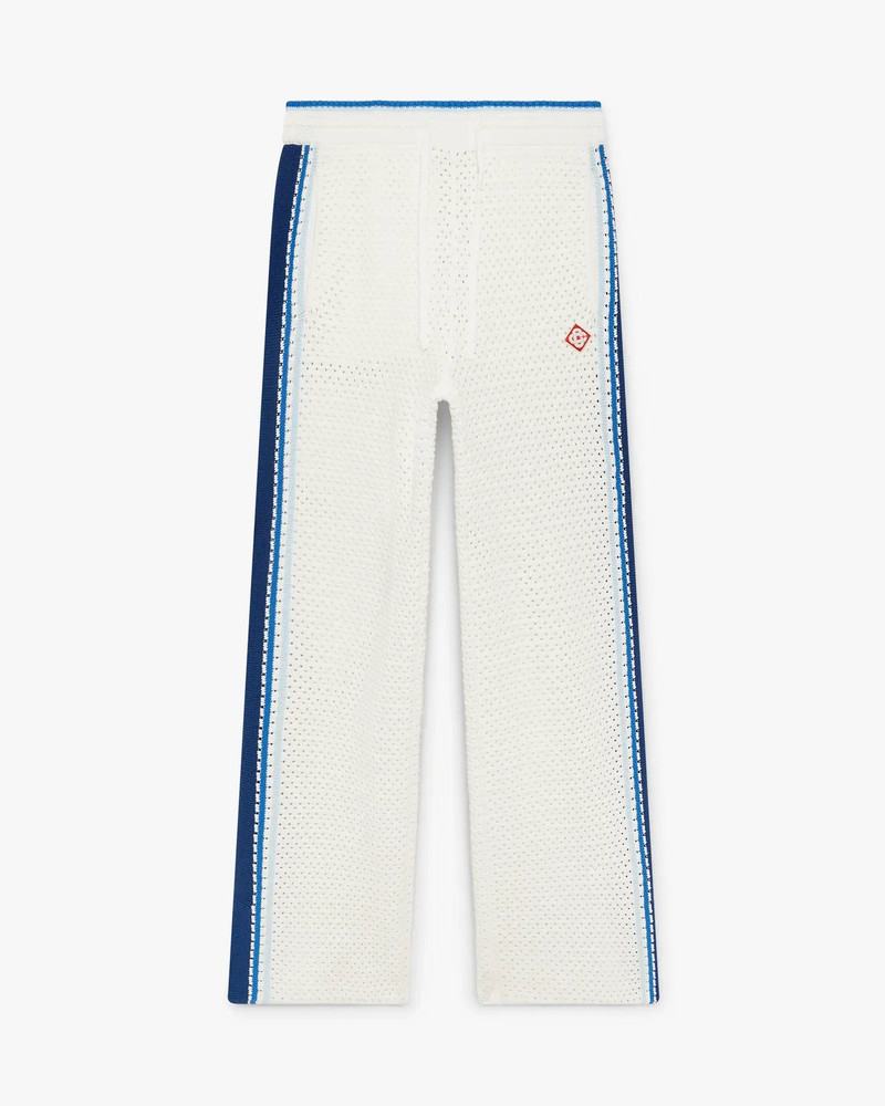 White & Blue Striped Mesh Track Pants | Casablanca Paris 1