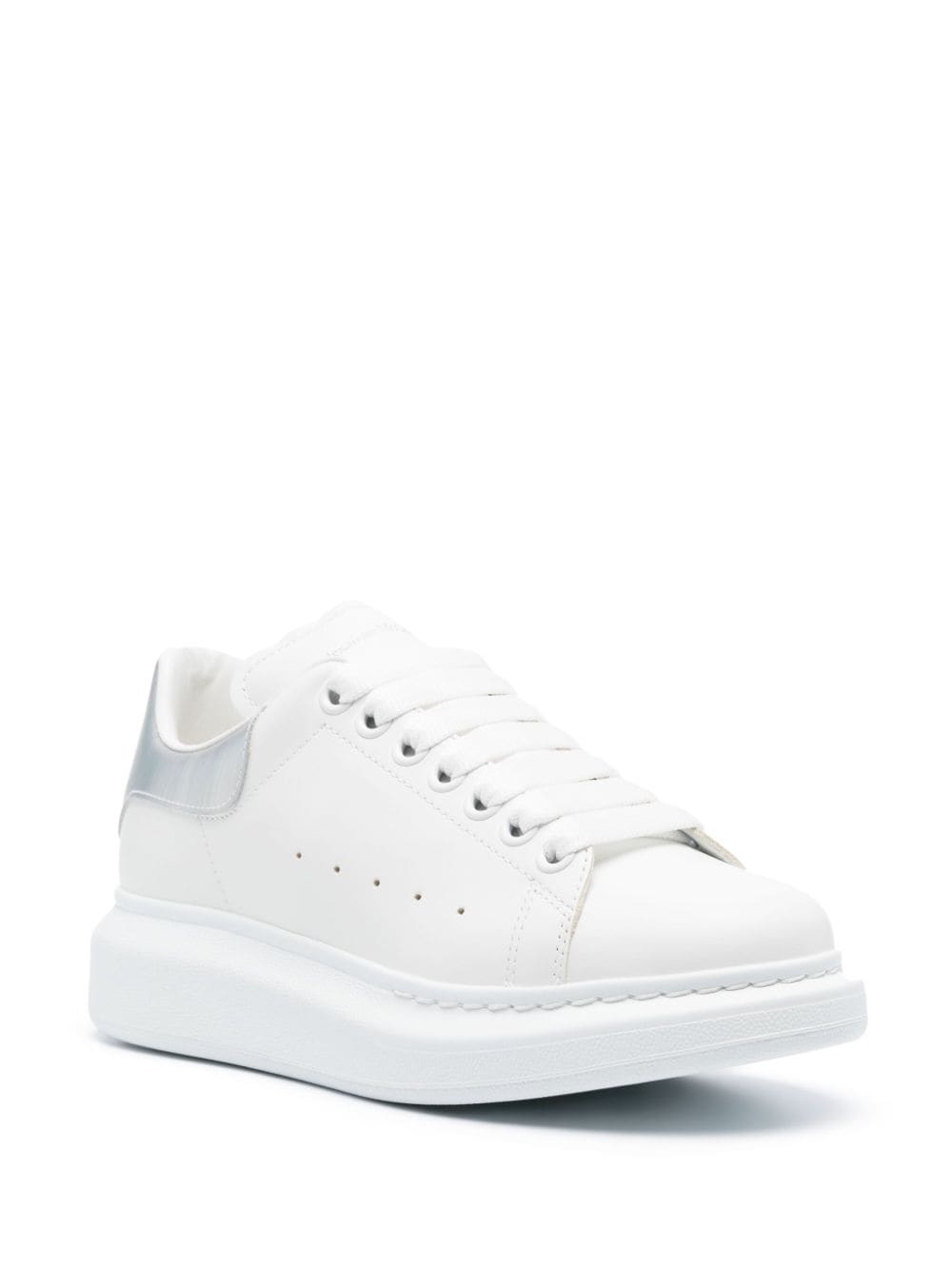 iridescent-panel leather sneakers - 2