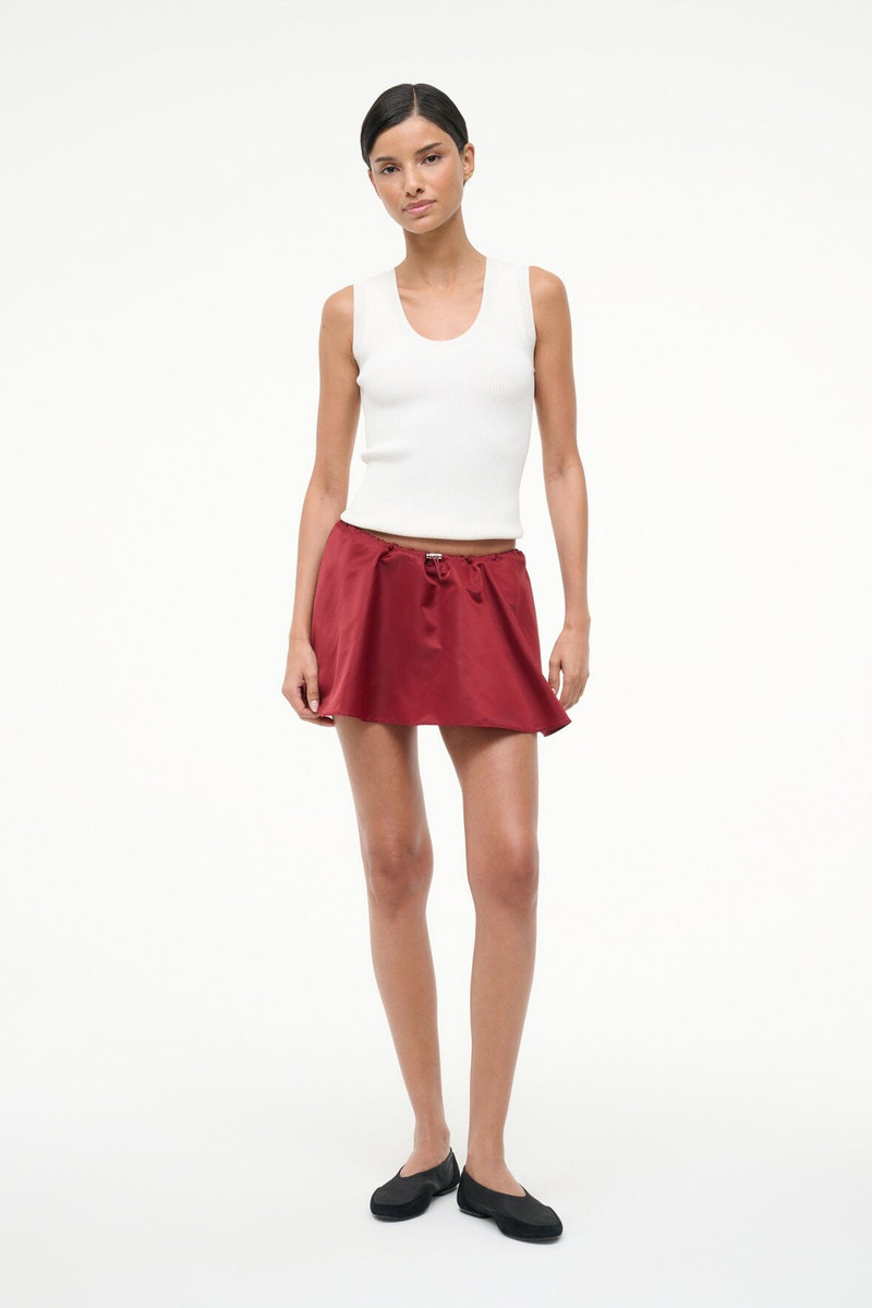 STAUD STAUD SOSA SKIRT DEEP RED outlook