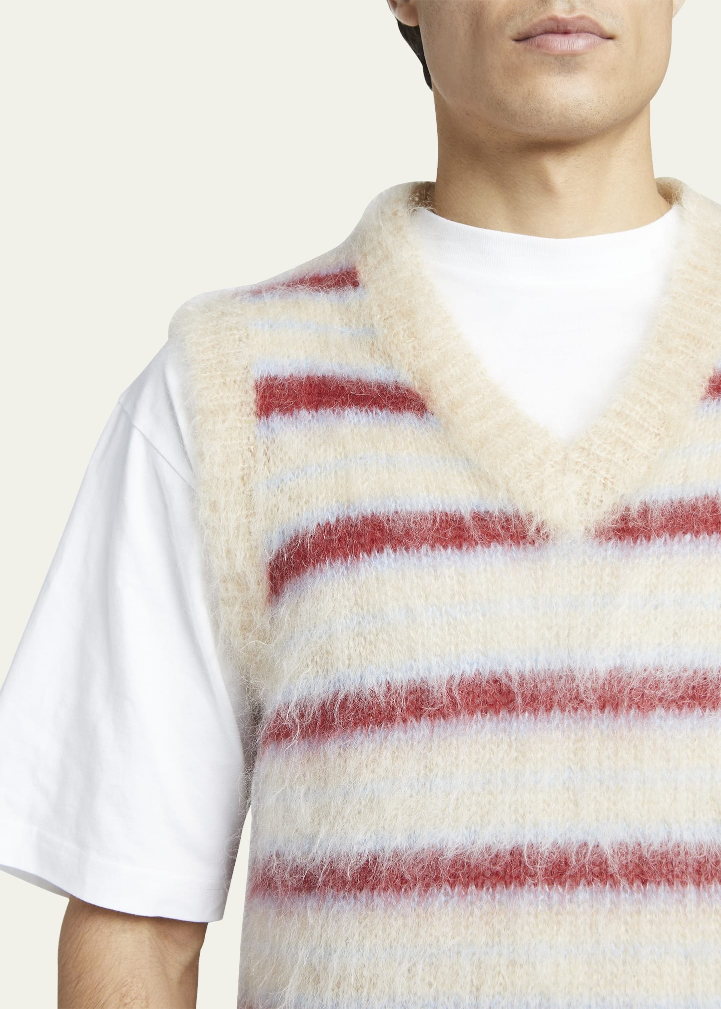 Men's Shaggy Block Stripe Sweater Vest - 4