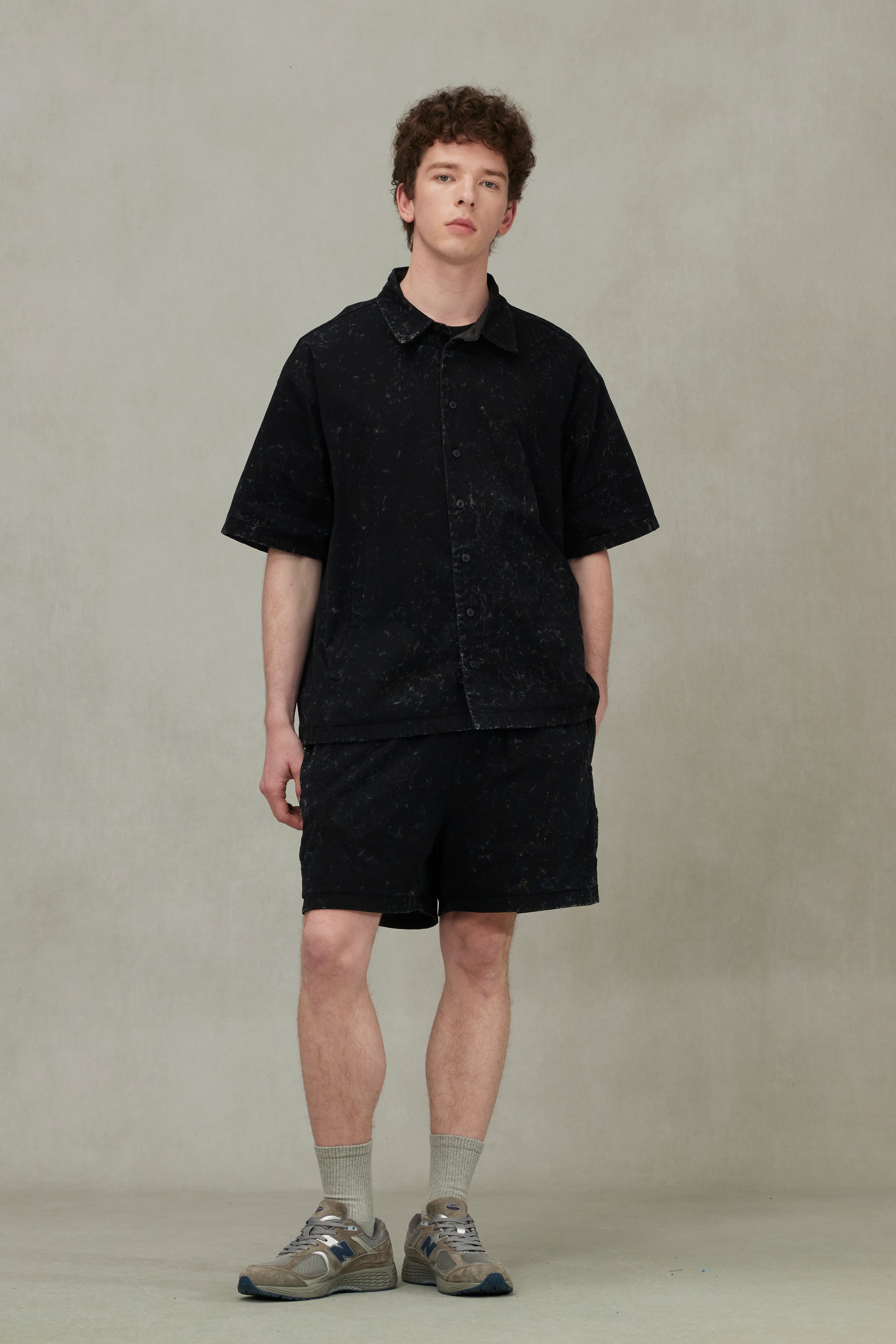 Reversible Washed Logo Embroidery and Embossing Relax Fit Jersey Shirt - 4