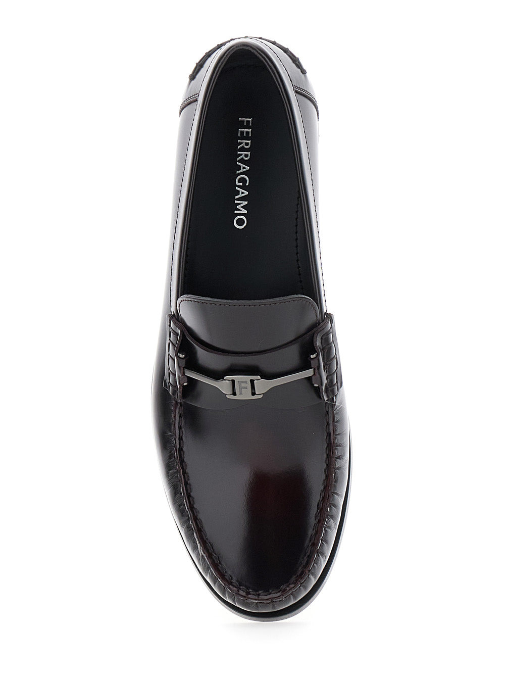 Ferragamo Men 'Harry' Black Loafers With Almond Toe And Logo Plaque Detail In Leather Man - 4