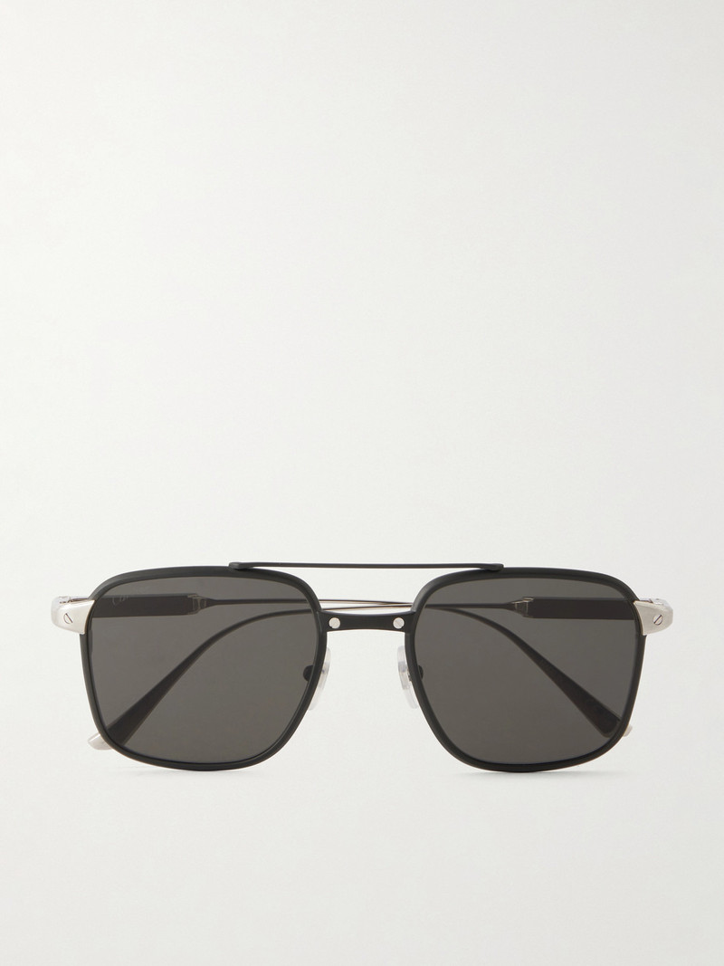 Square-Frame Silver-Tone and Acetate Sunglasses 1