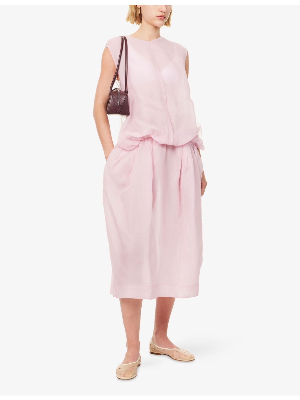 Noah Ruched Silk Midi Dress - 2
